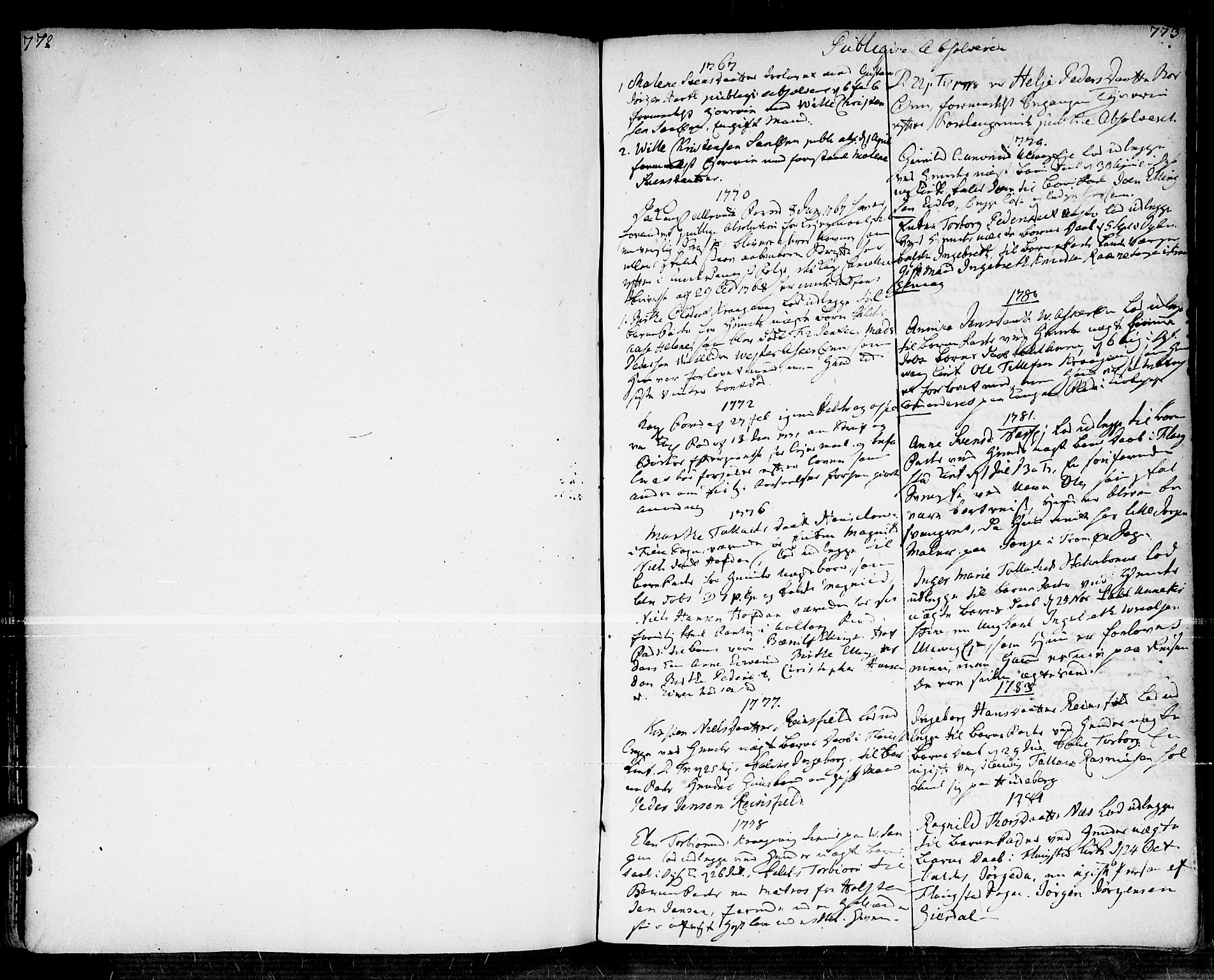 Dypvåg sokneprestkontor, SAK/1111-0007/F/Fa/Faa/L0001: Parish register (official) no. A 1 /1, 1765-1798, p. 772-773