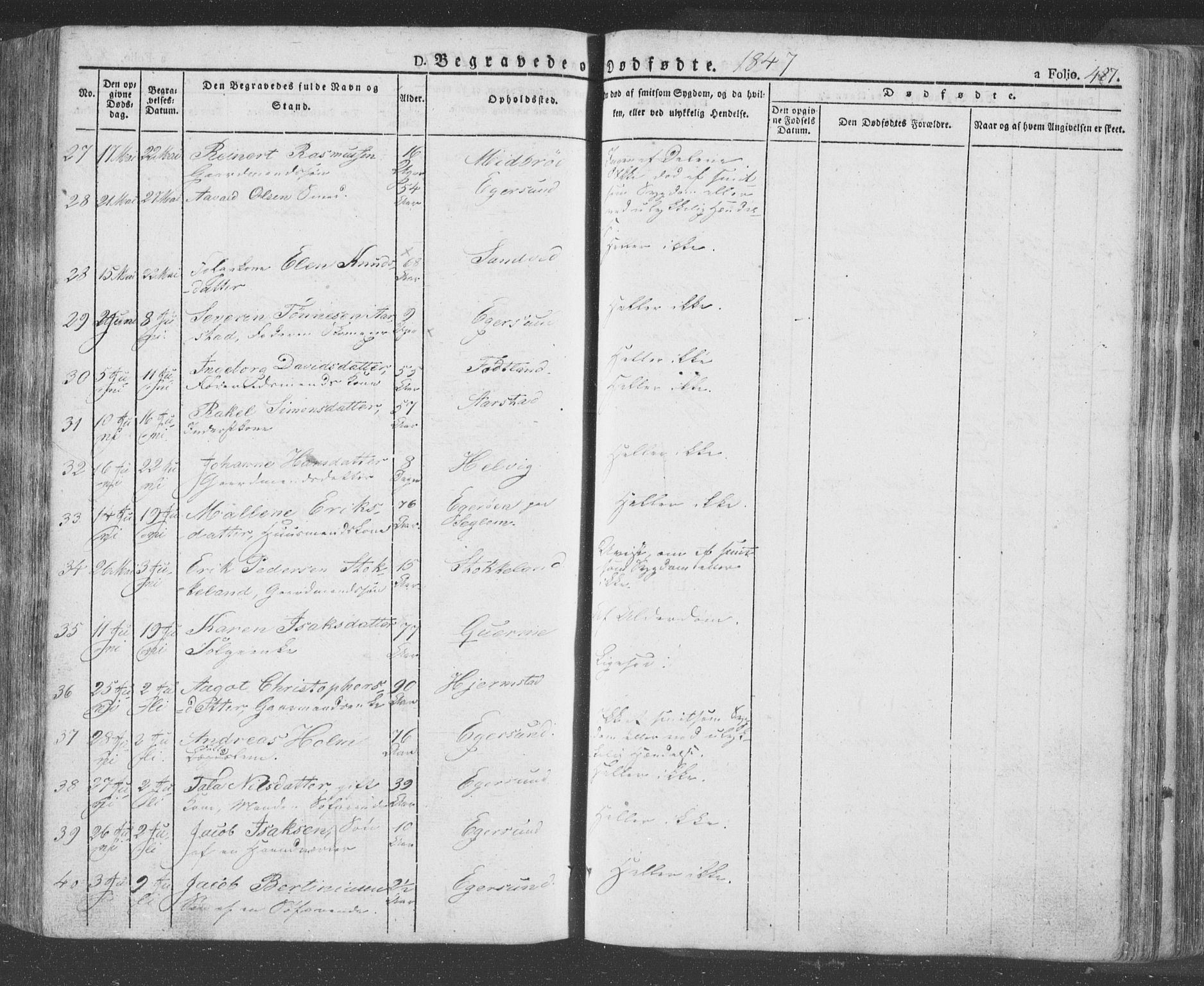 Eigersund sokneprestkontor, AV/SAST-A-101807/S08/L0009: Parish register (official) no. A 9, 1827-1850, p. 487