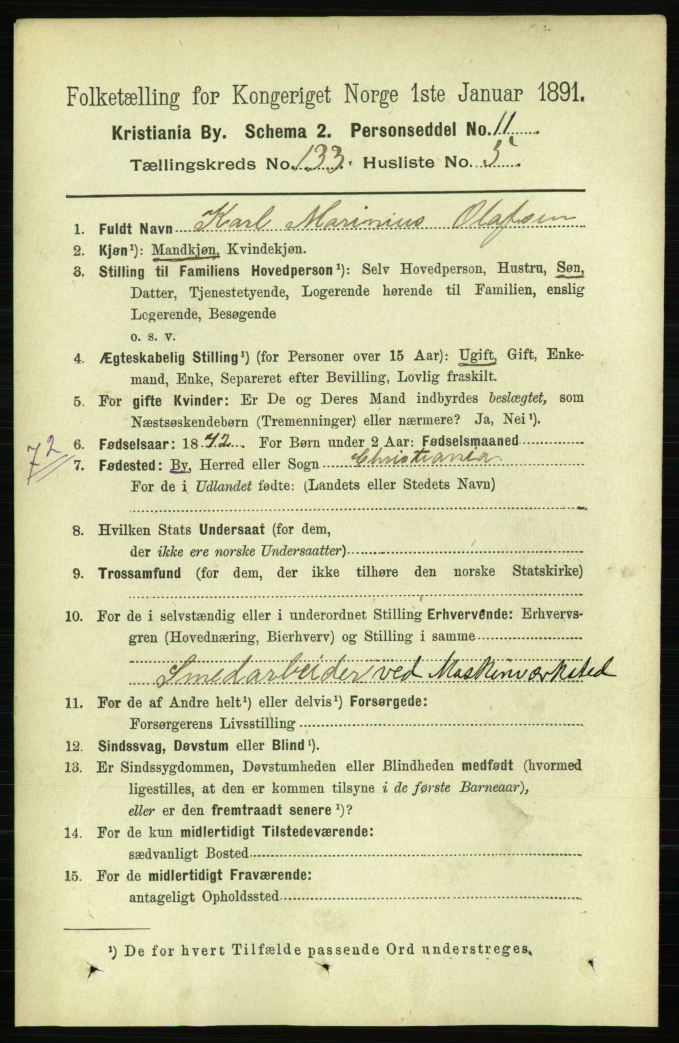 RA, 1891 census for 0301 Kristiania, 1891, p. 72628