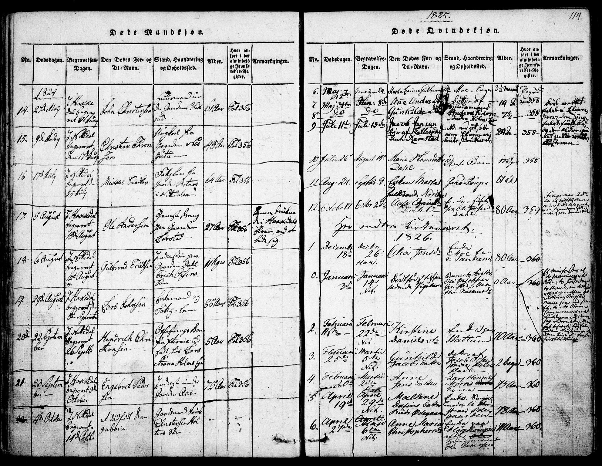 Nittedal prestekontor Kirkebøker, SAO/A-10365a/F/Fa/L0003: Parish register (official) no. I 3, 1814-1836, p. 114