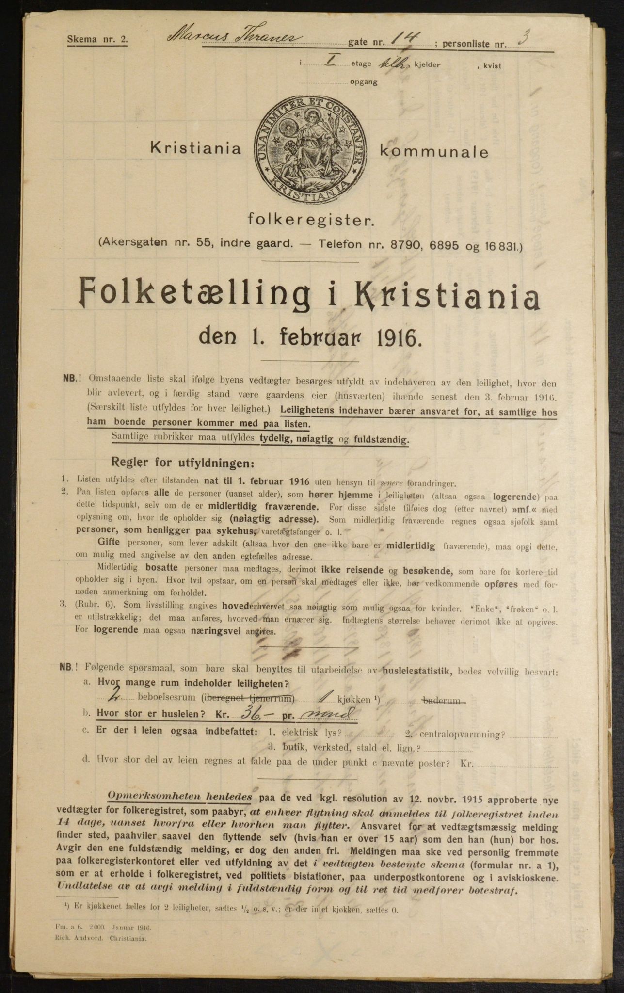 OBA, Municipal Census 1916 for Kristiania, 1916, p. 61773