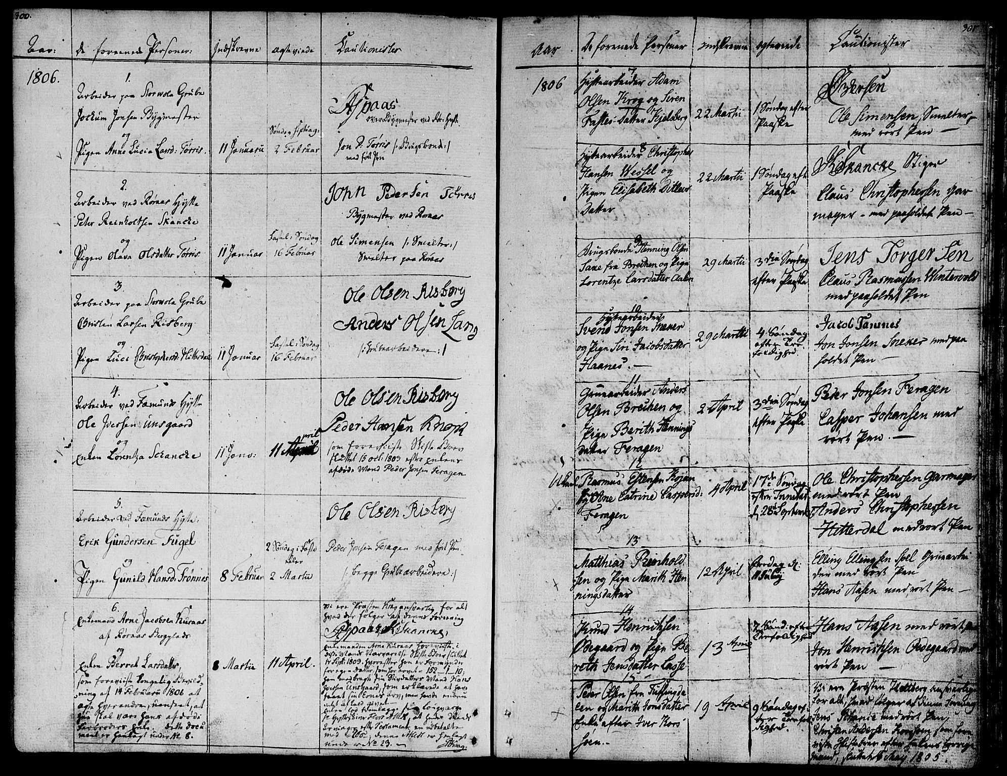 Ministerialprotokoller, klokkerbøker og fødselsregistre - Sør-Trøndelag, SAT/A-1456/681/L0928: Parish register (official) no. 681A06, 1806-1816, p. 300-301