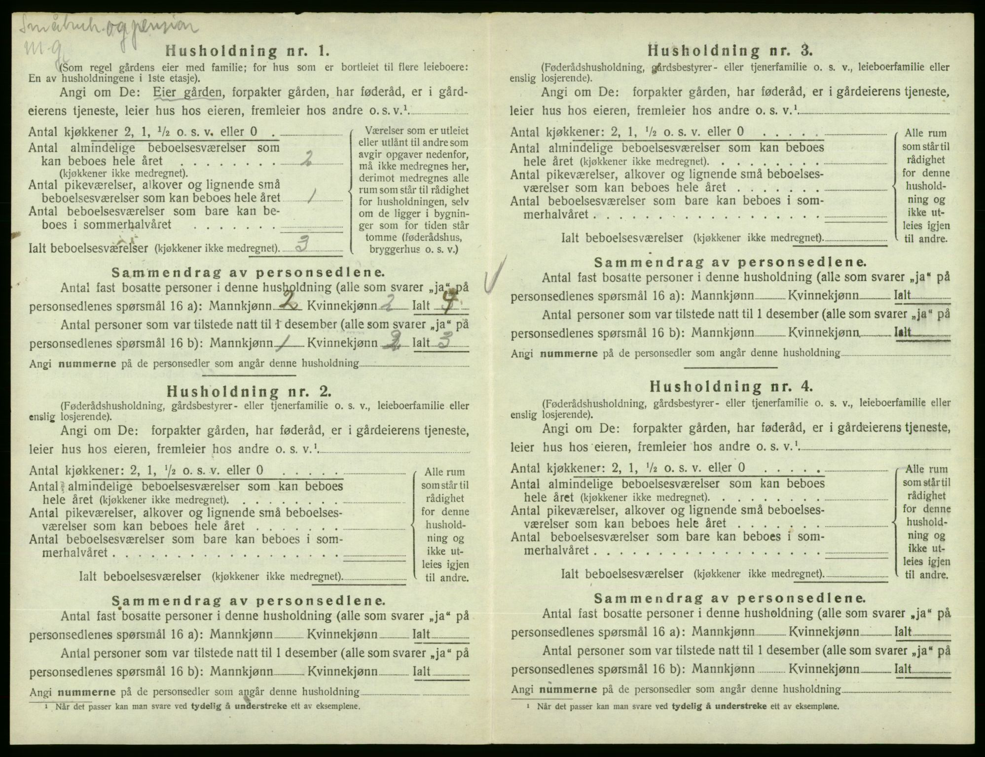 SAB, 1920 census for Fjelberg, 1920, p. 136