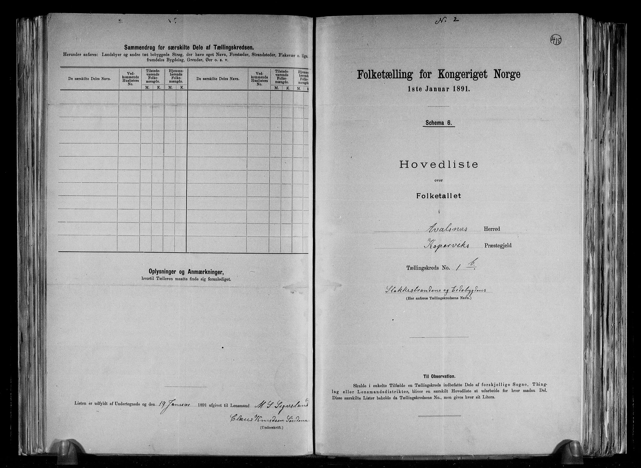 RA, 1891 census for 1147 Avaldsnes, 1891, p. 7