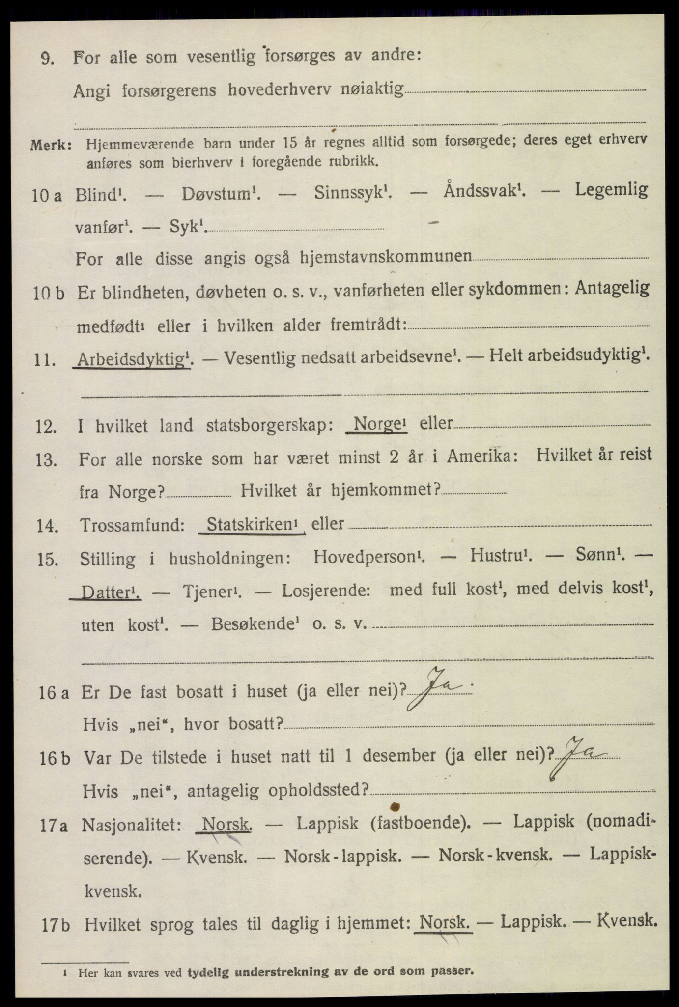 SAT, 1920 census for Skogn, 1920, p. 5858