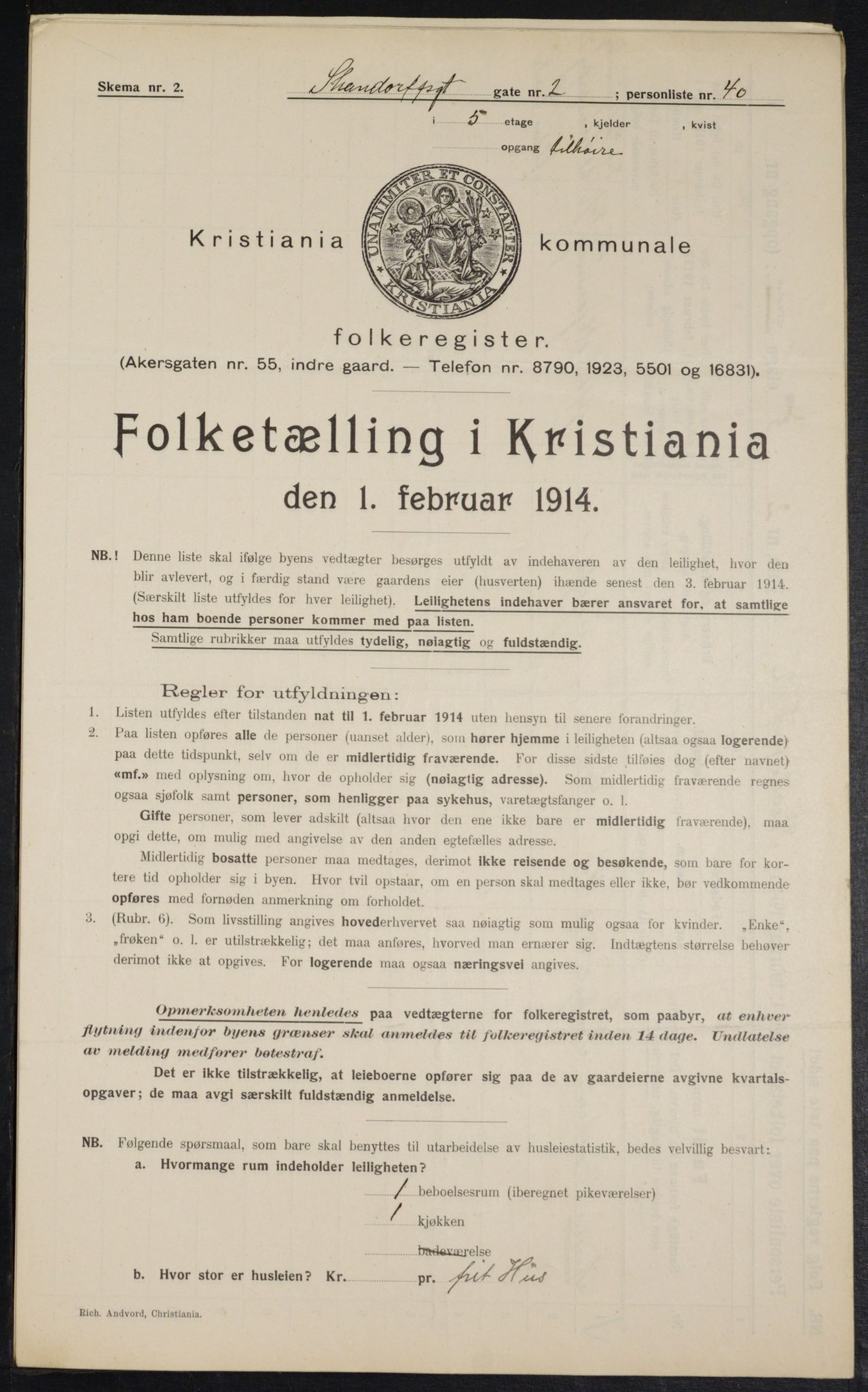 OBA, Municipal Census 1914 for Kristiania, 1914, p. 89258