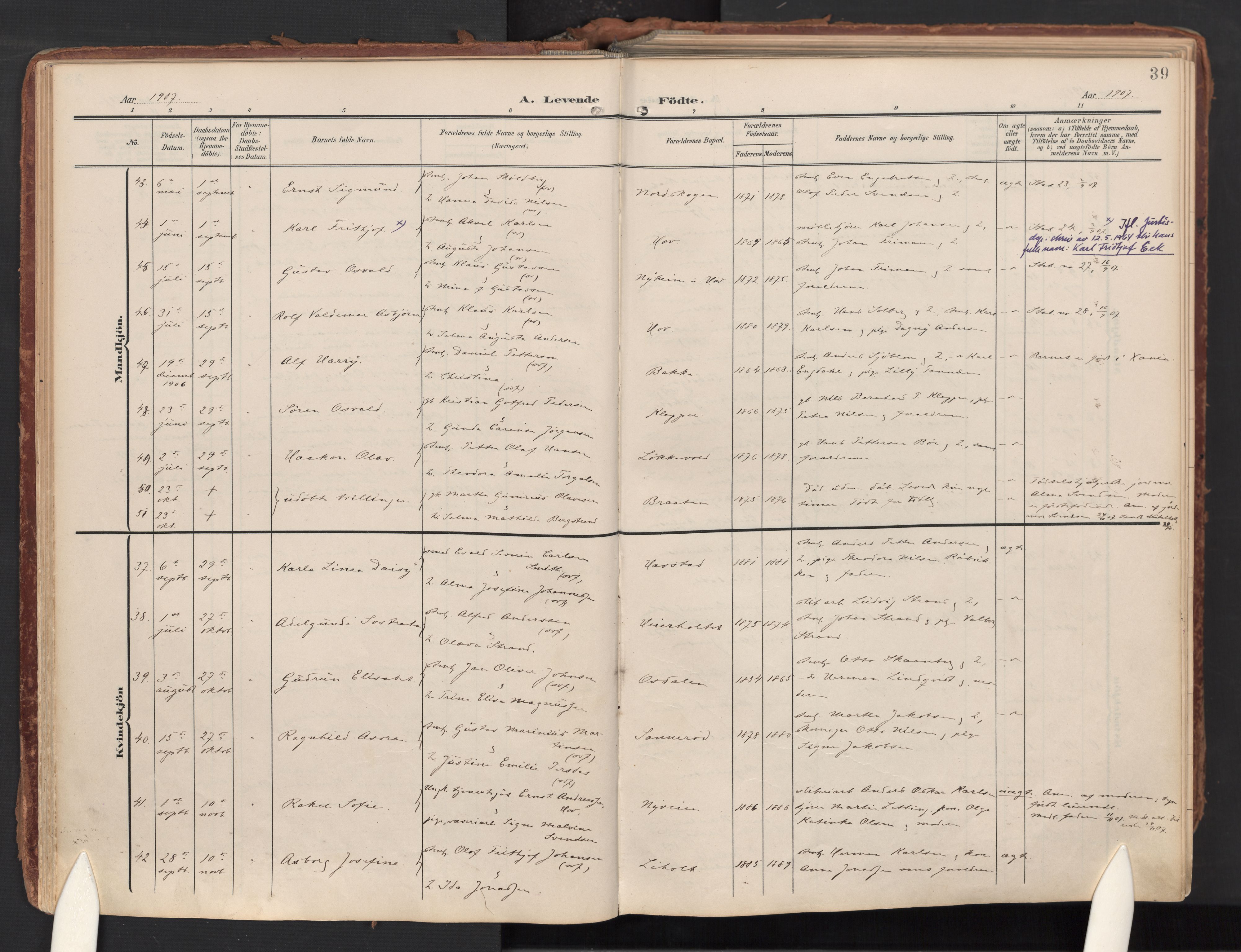 Idd prestekontor Kirkebøker, AV/SAO-A-10911/F/Fc/L0007: Parish register (official) no. III 7, 1904-1925, p. 39