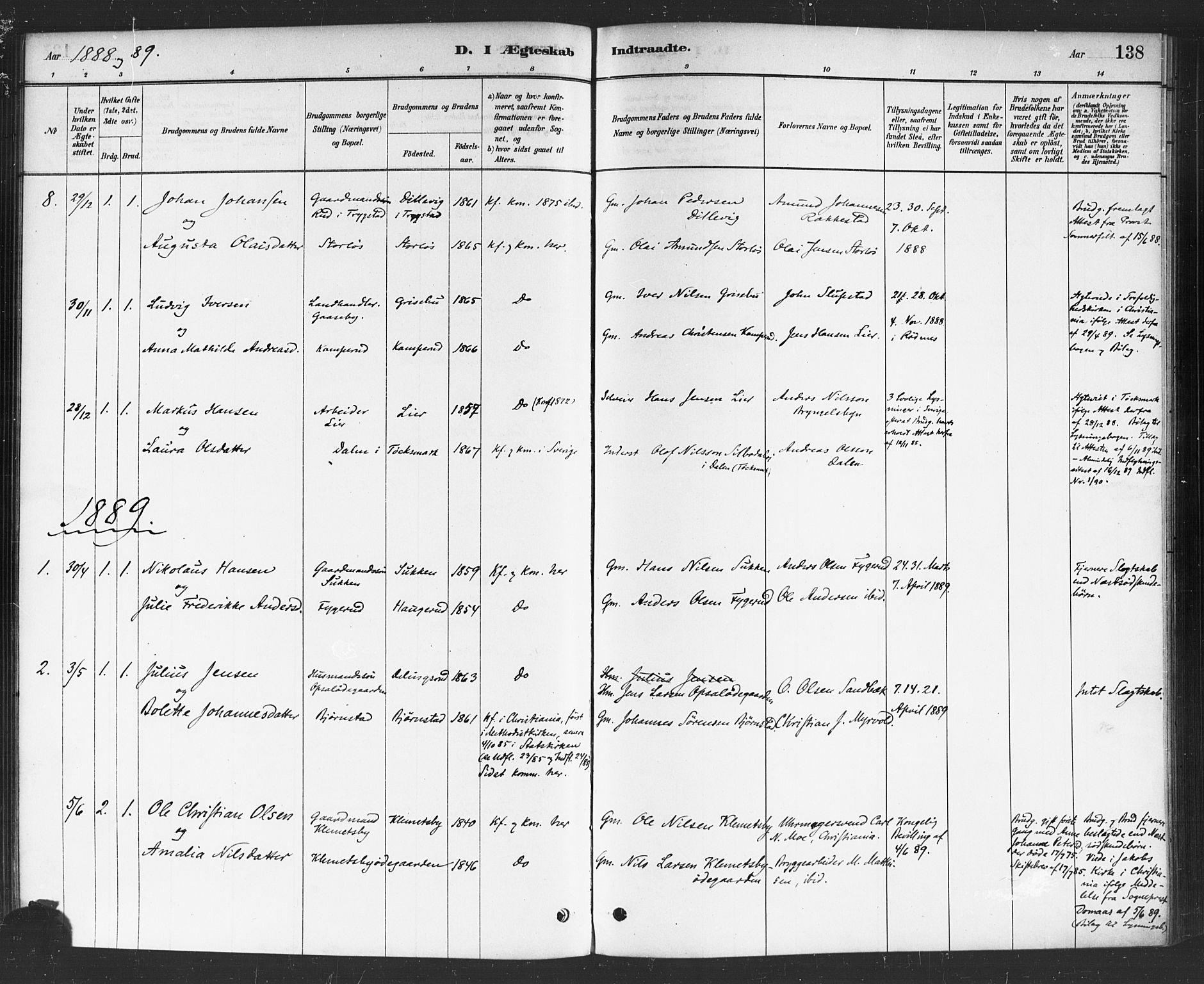 Rødenes prestekontor Kirkebøker, AV/SAO-A-2005/F/Fa/L0009: Parish register (official) no. I 9, 1880-1889, p. 138