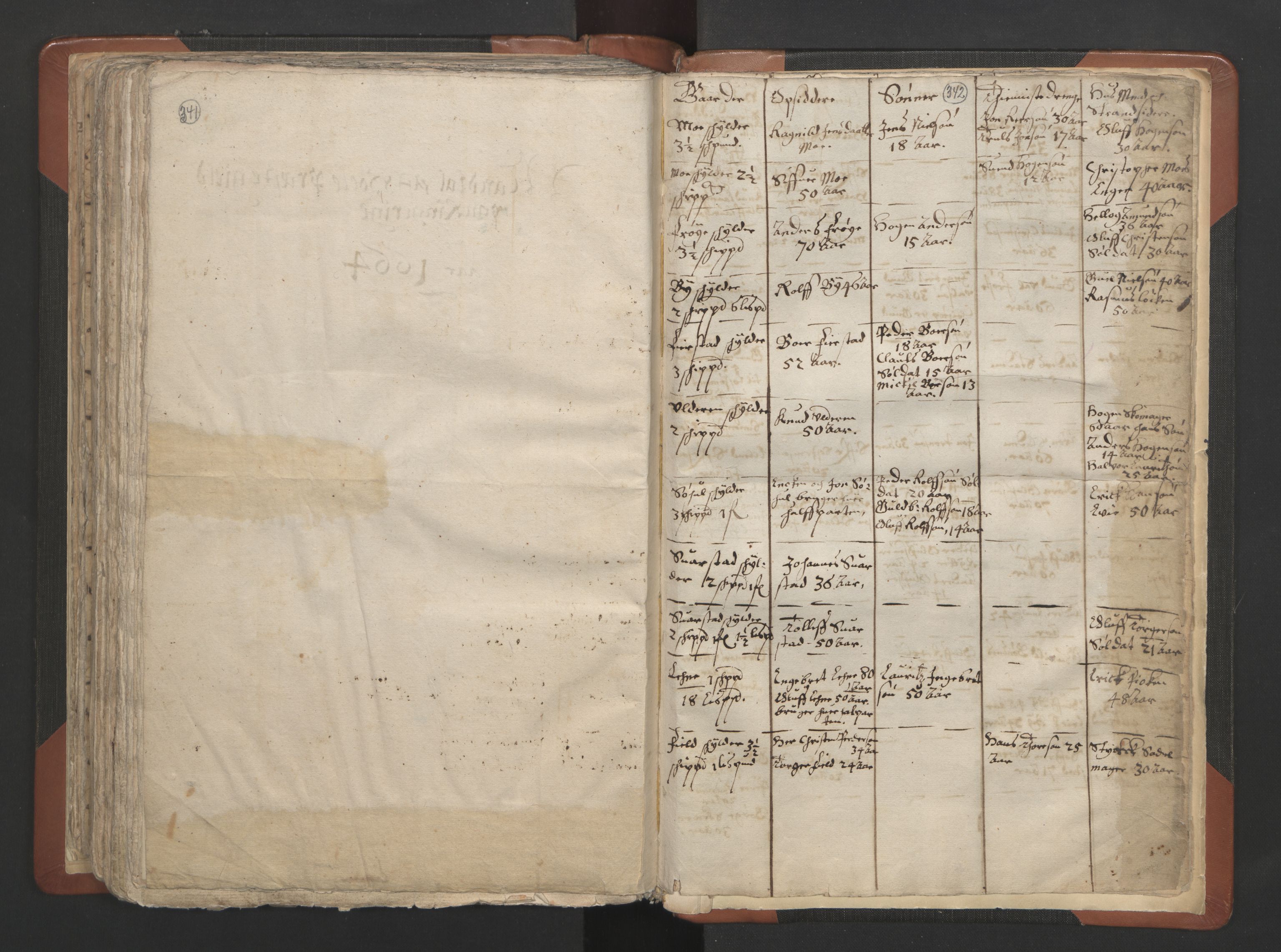 RA, Vicar's Census 1664-1666, no. 7: Hadeland deanery, 1664-1666, p. 341-342