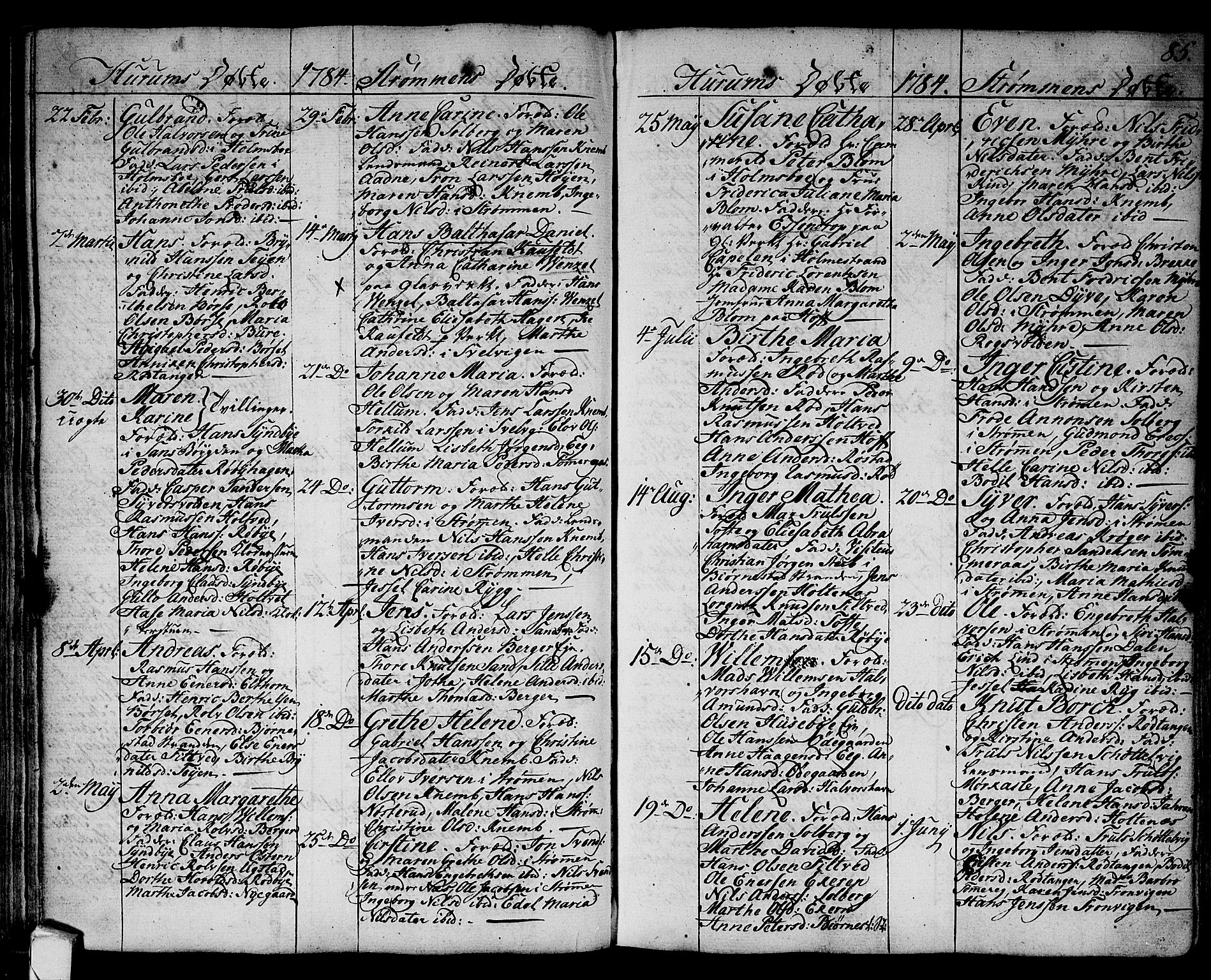 Hurum kirkebøker, AV/SAKO-A-229/F/Fa/L0007: Parish register (official) no. 7, 1771-1810, p. 85