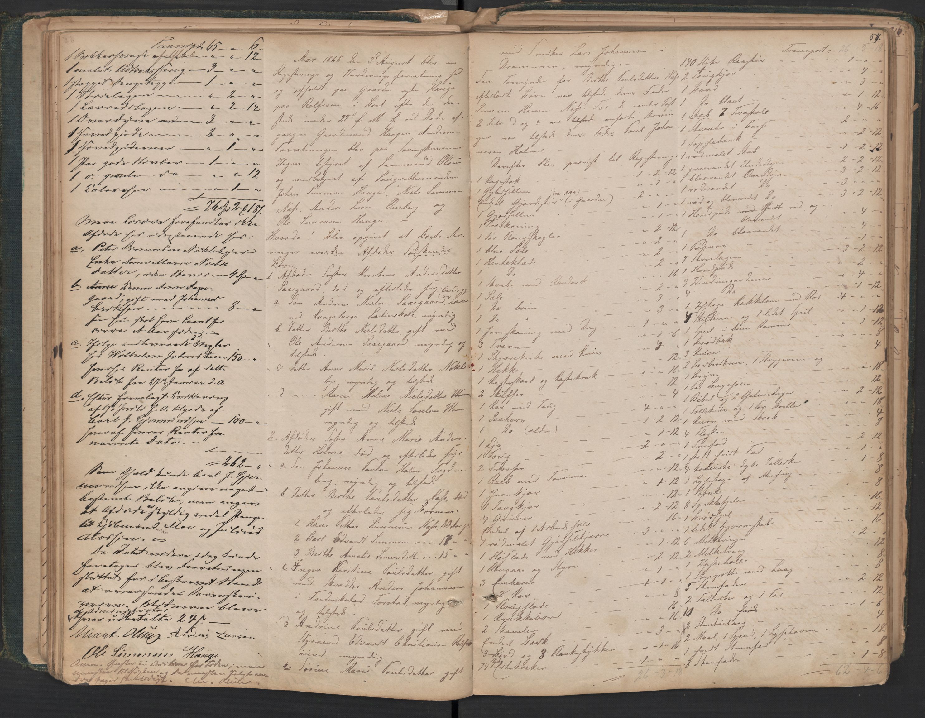 Glemmen lensmannskontor, AV/SAO-A-10123/H/Ha/Hab/L0002: Registreringsprotokoll, 1862-1880, p. 54
