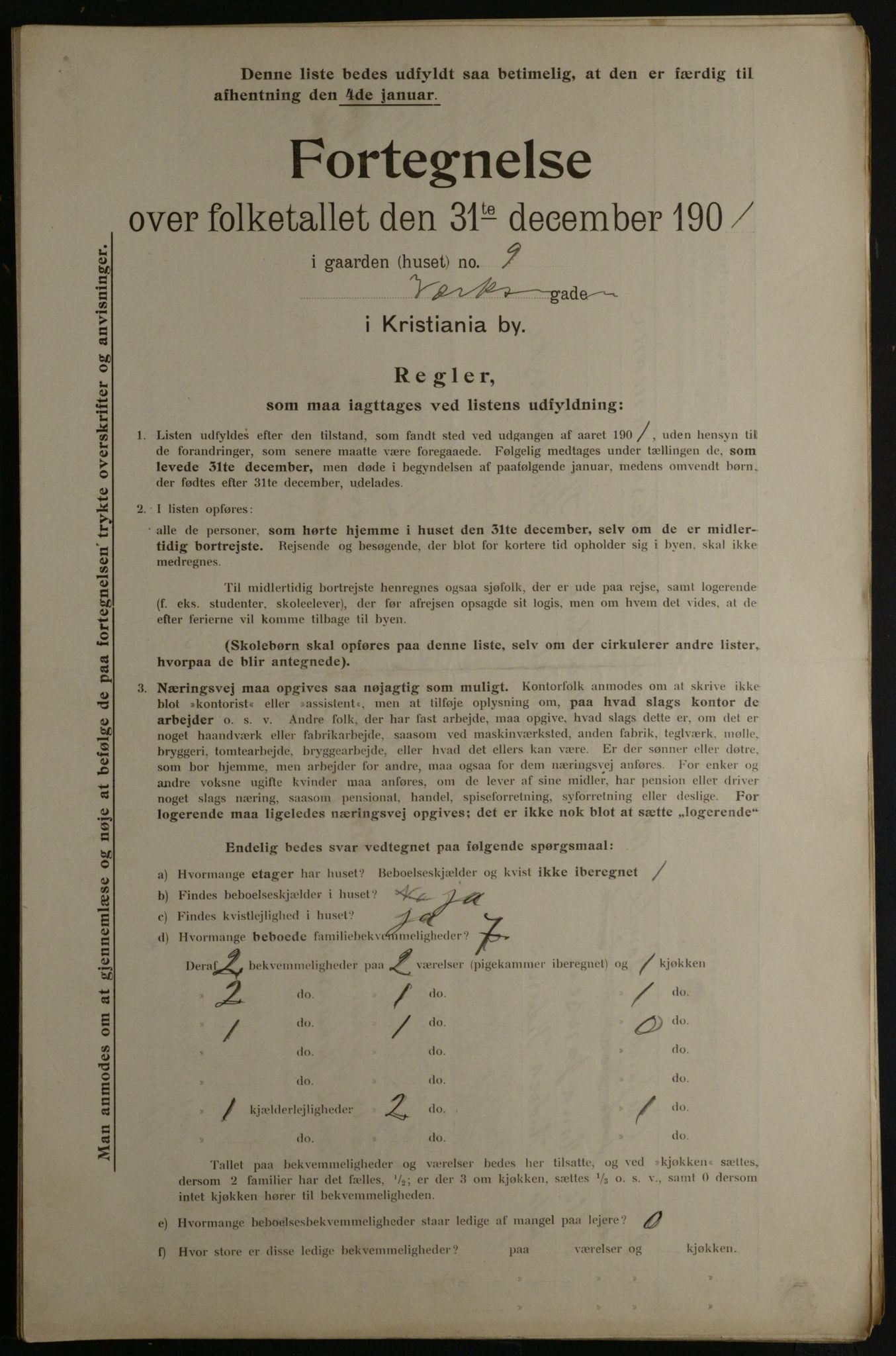 OBA, Municipal Census 1901 for Kristiania, 1901, p. 18707