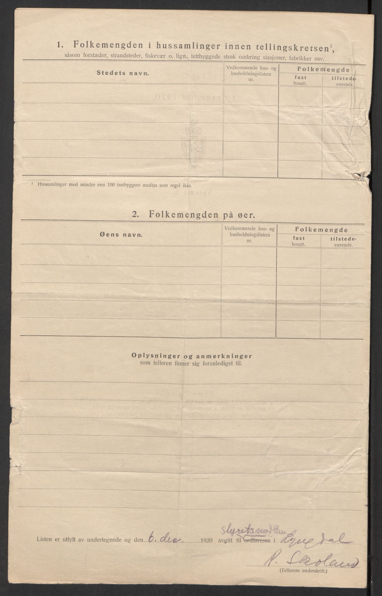 SAK, 1920 census for Lyngdal, 1920, p. 35