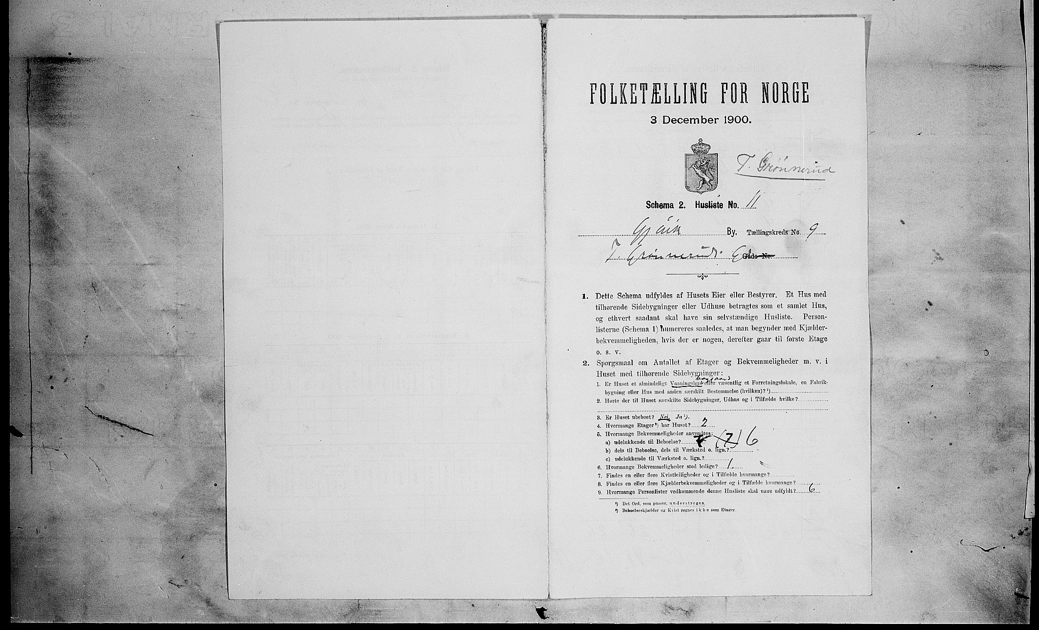 SAH, 1900 census for Gjøvik, 1900, p. 1200