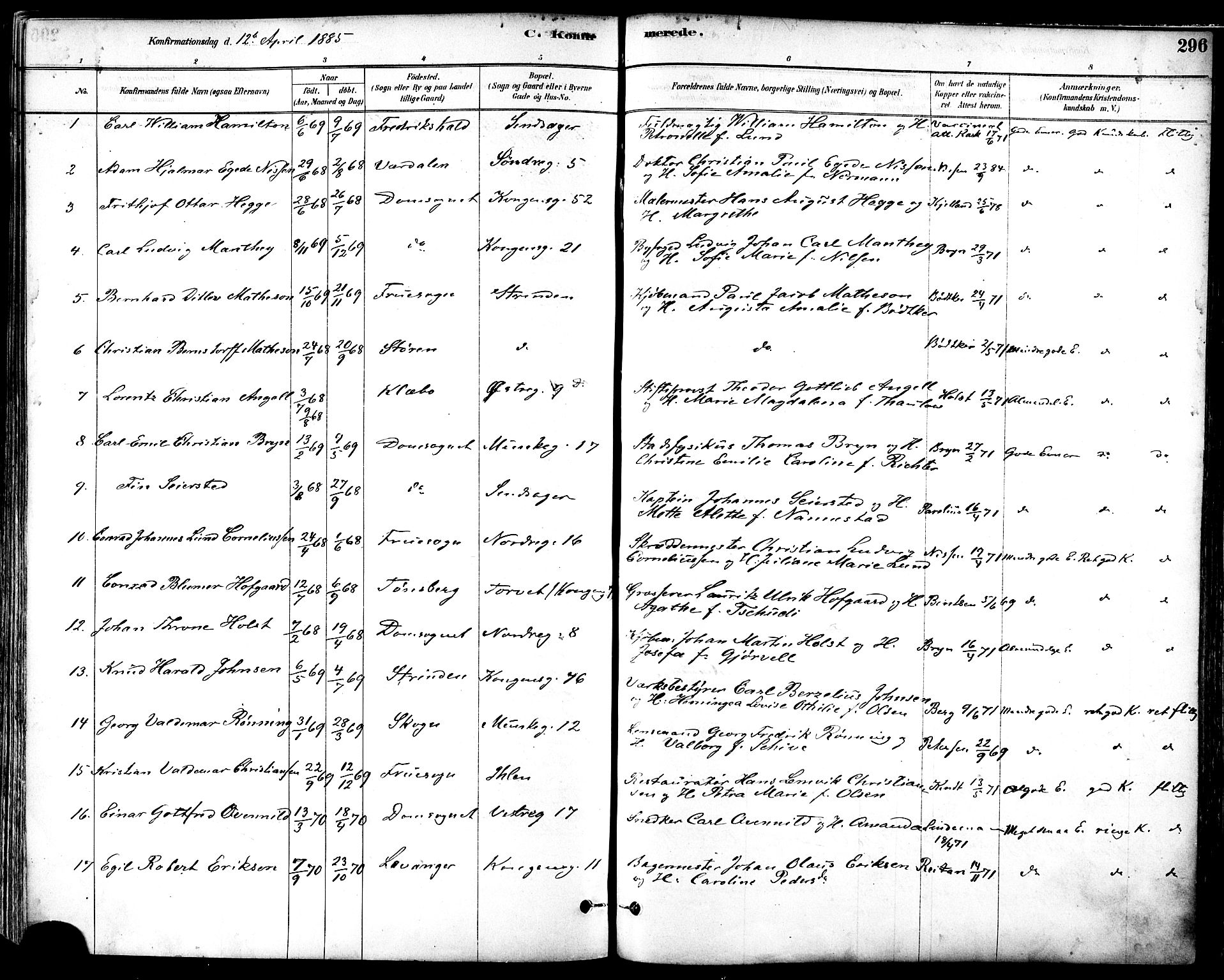 Ministerialprotokoller, klokkerbøker og fødselsregistre - Sør-Trøndelag, AV/SAT-A-1456/601/L0057: Parish register (official) no. 601A25, 1877-1891, p. 296