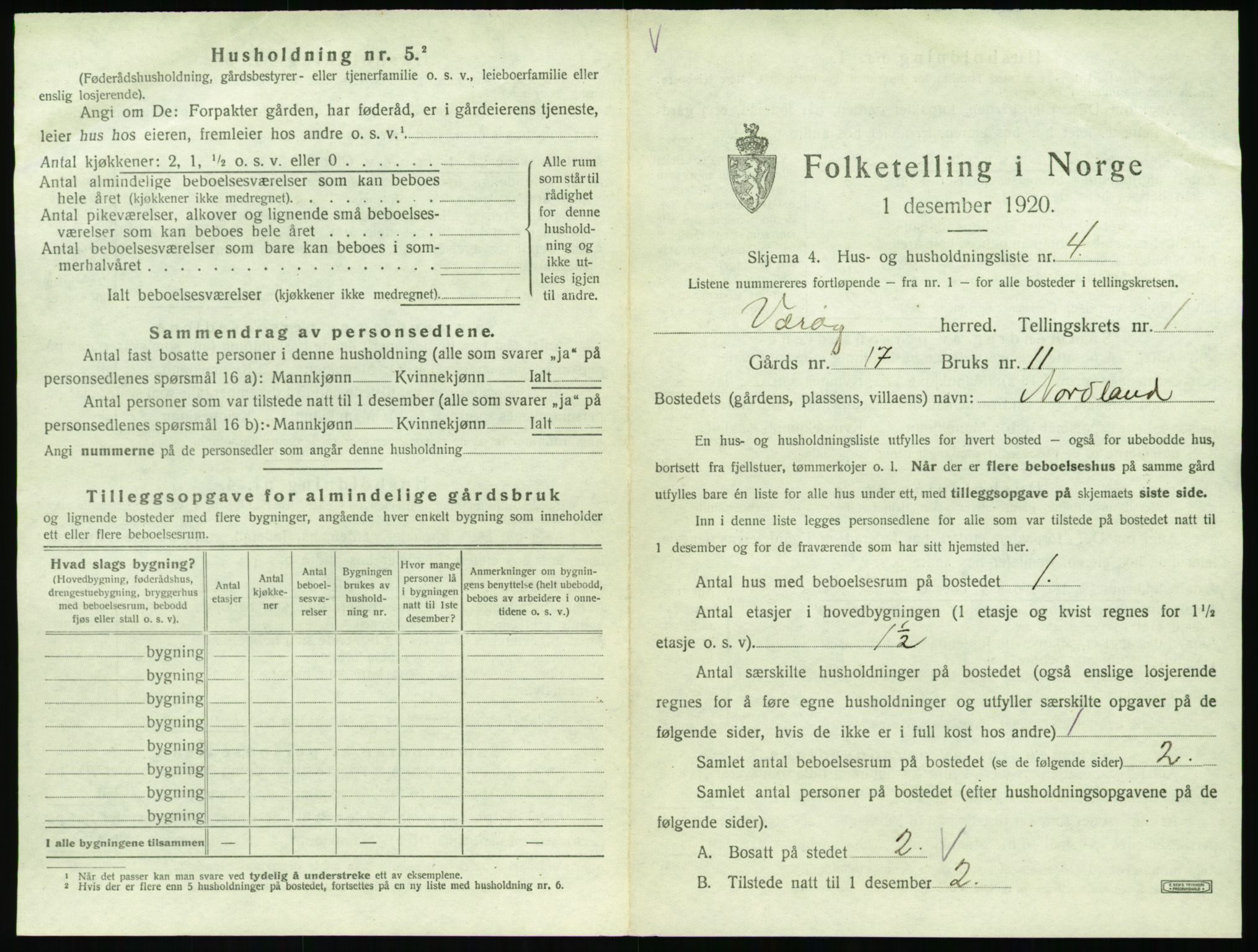 SAT, 1920 census for Værøy, 1920, p. 37