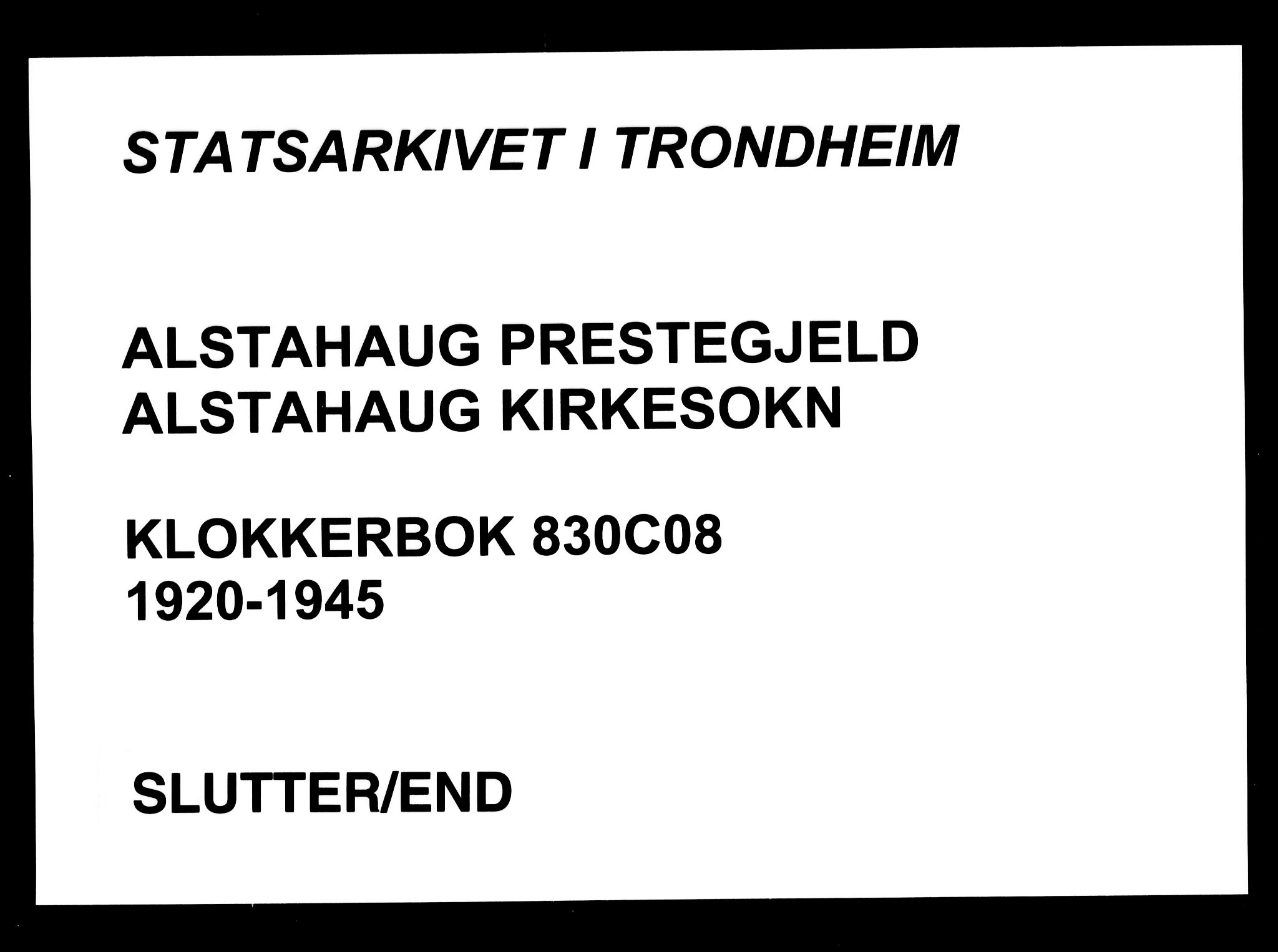 Ministerialprotokoller, klokkerbøker og fødselsregistre - Nordland, AV/SAT-A-1459/830/L0466: Parish register (copy) no. 830C08, 1920-1945