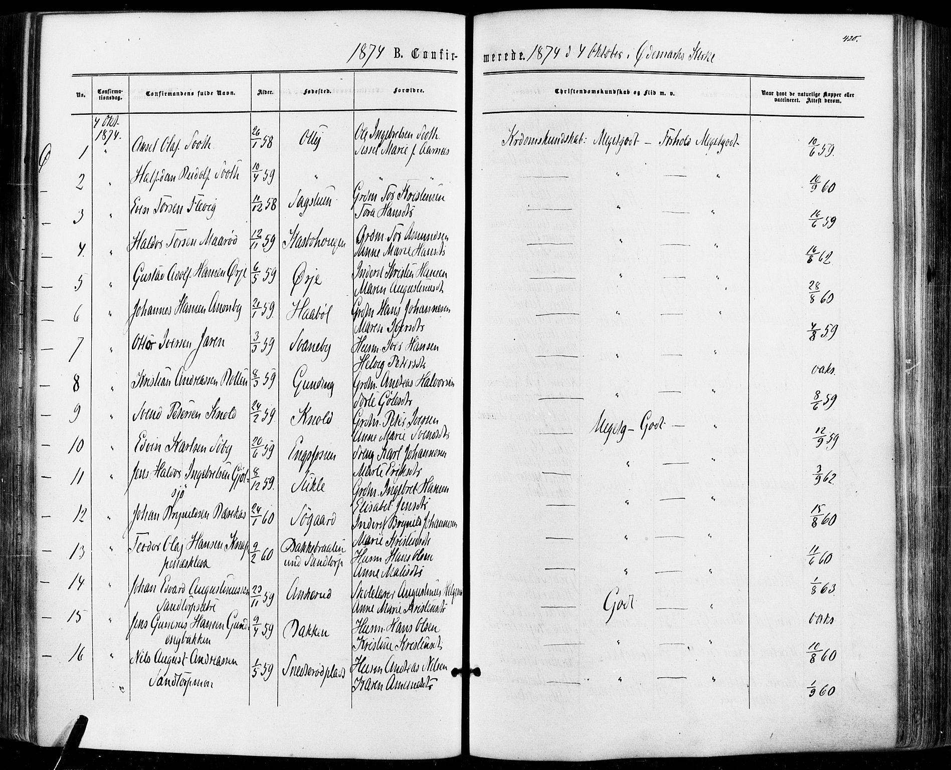 Aremark prestekontor Kirkebøker, SAO/A-10899/F/Fc/L0004: Parish register (official) no. III 4, 1866-1877, p. 419-420