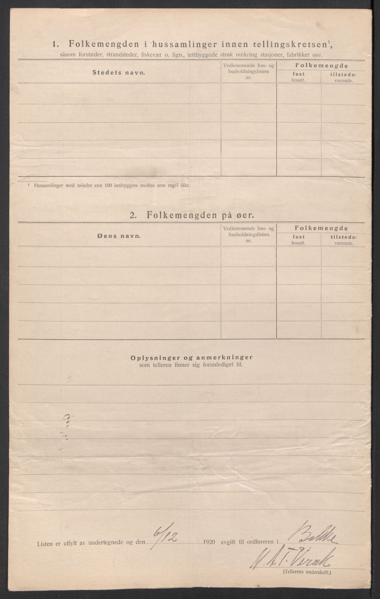 SAK, 1920 census for Bakke, 1920, p. 14