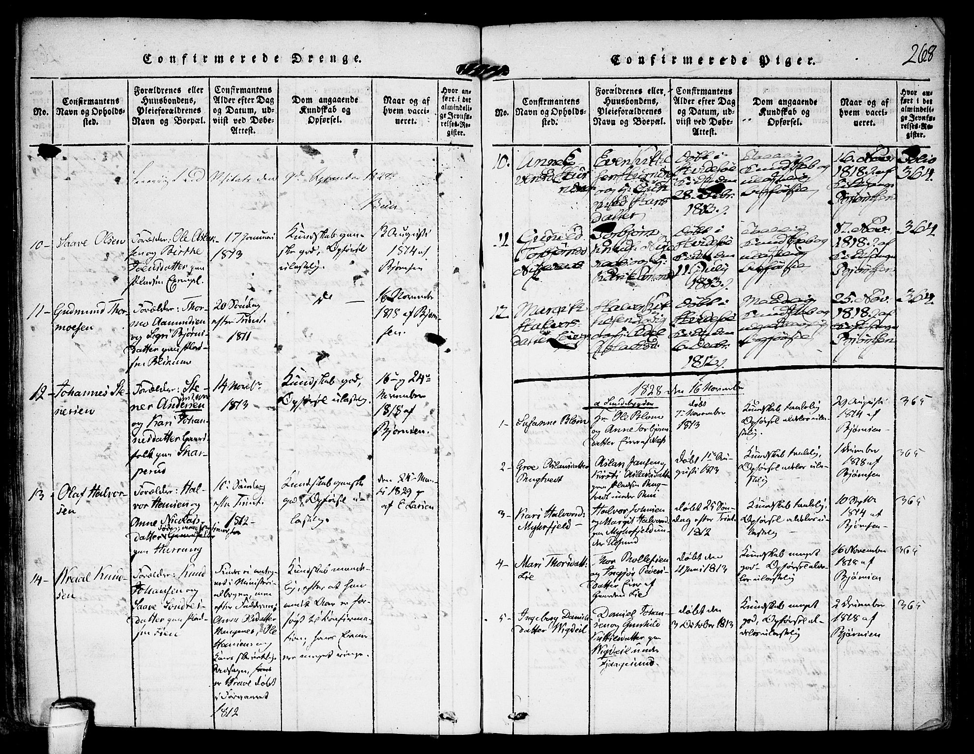 Kviteseid kirkebøker, SAKO/A-276/F/Fa/L0005: Parish register (official) no. I 5, 1815-1836, p. 268