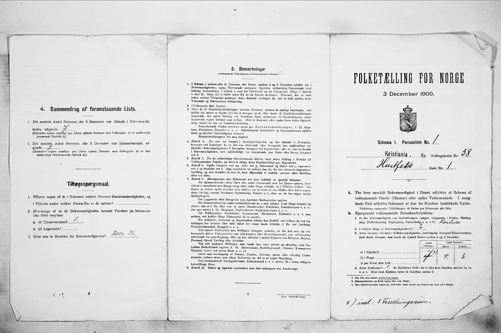 SAO, 1900 census for Kristiania, 1900, p. 39109