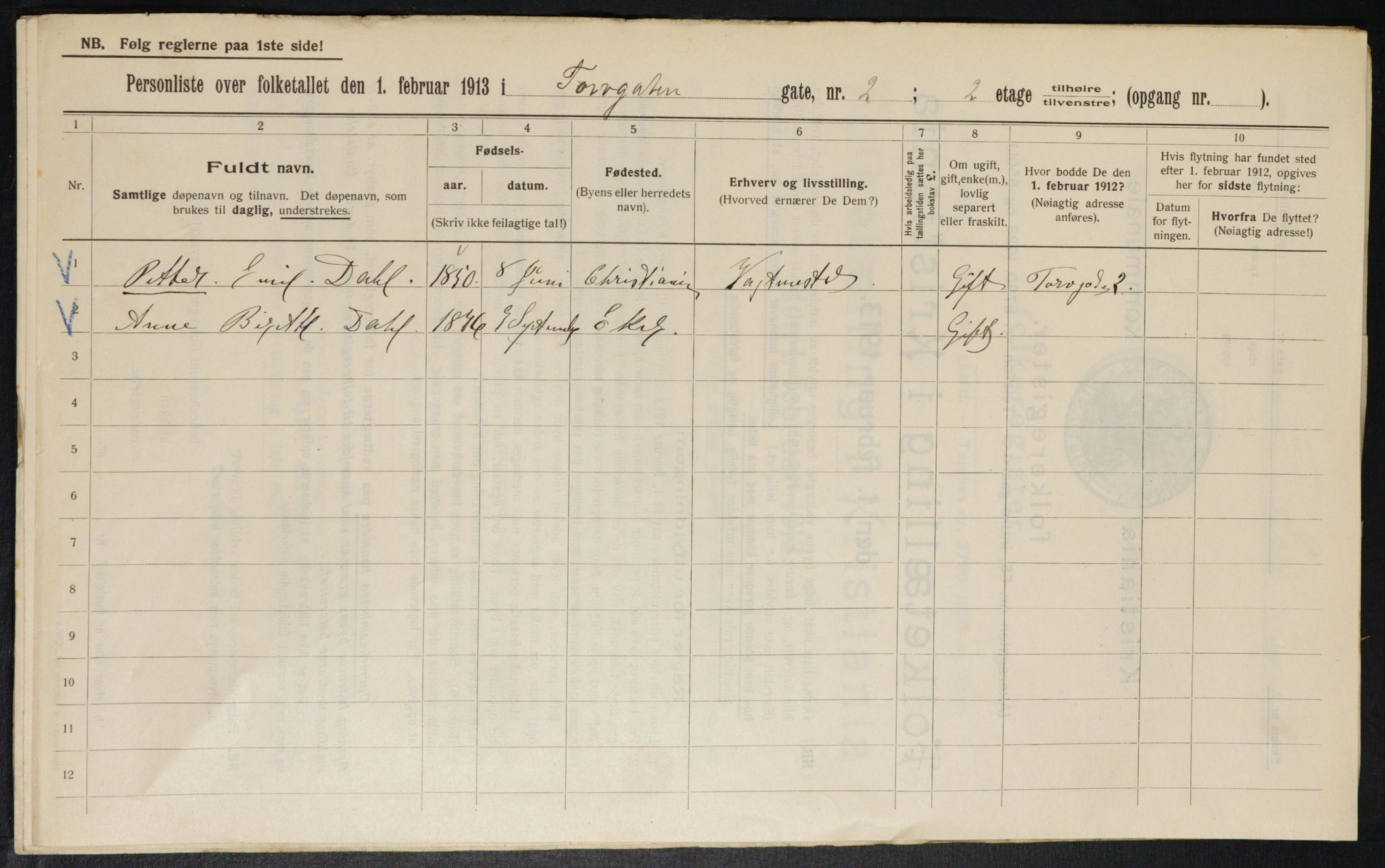 OBA, Municipal Census 1913 for Kristiania, 1913, p. 113901