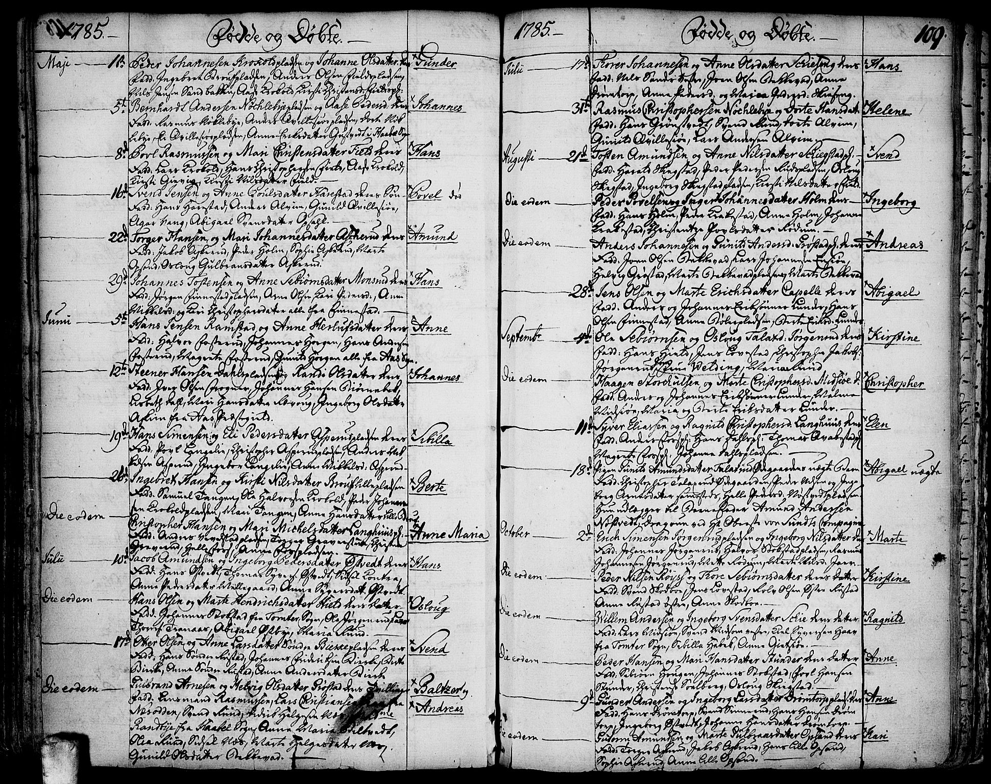 Kråkstad prestekontor Kirkebøker, SAO/A-10125a/F/Fa/L0001: Parish register (official) no. I 1, 1736-1785, p. 109