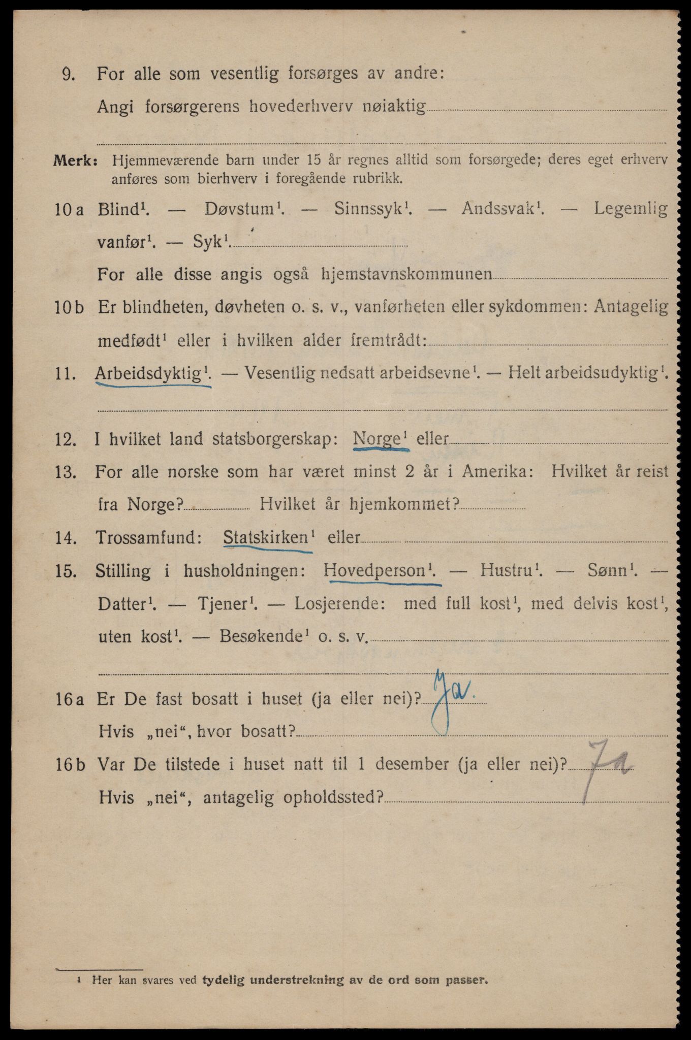 SAT, 1920 census for Trondheim, 1920, p. 141265