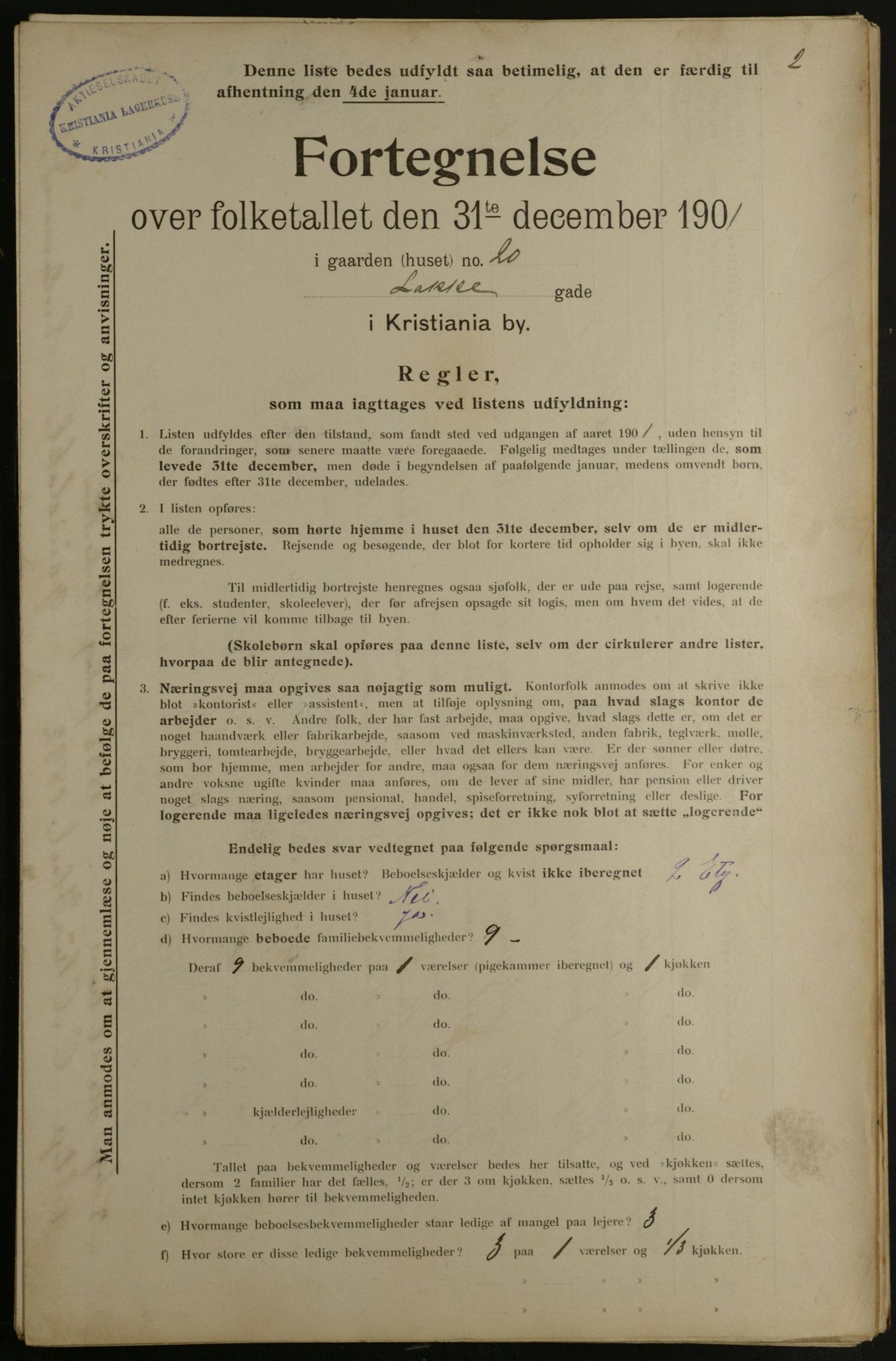 OBA, Municipal Census 1901 for Kristiania, 1901, p. 8518