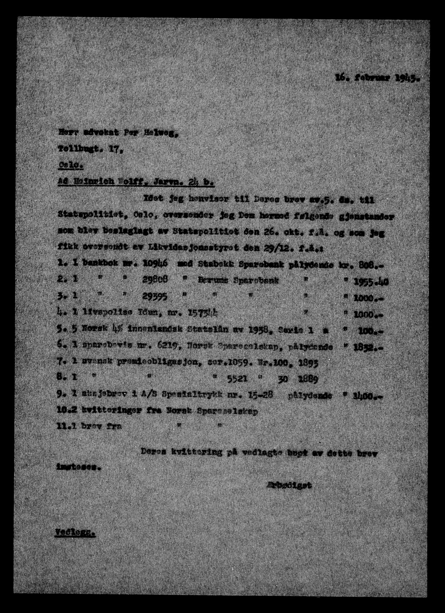 Justisdepartementet, Tilbakeføringskontoret for inndratte formuer, AV/RA-S-1564/H/Hc/Hcc/L0986: --, 1945-1947, p. 541