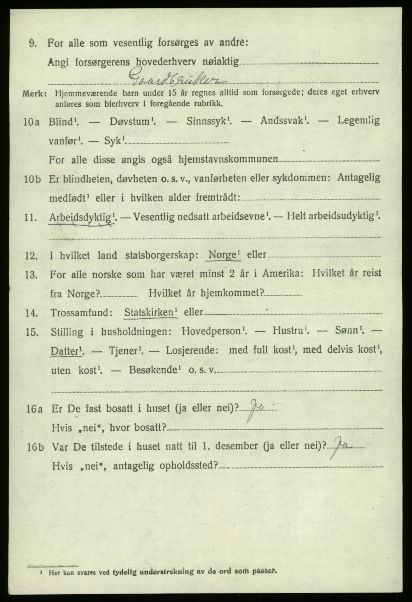 SAB, 1920 census for Gaular, 1920, p. 6895