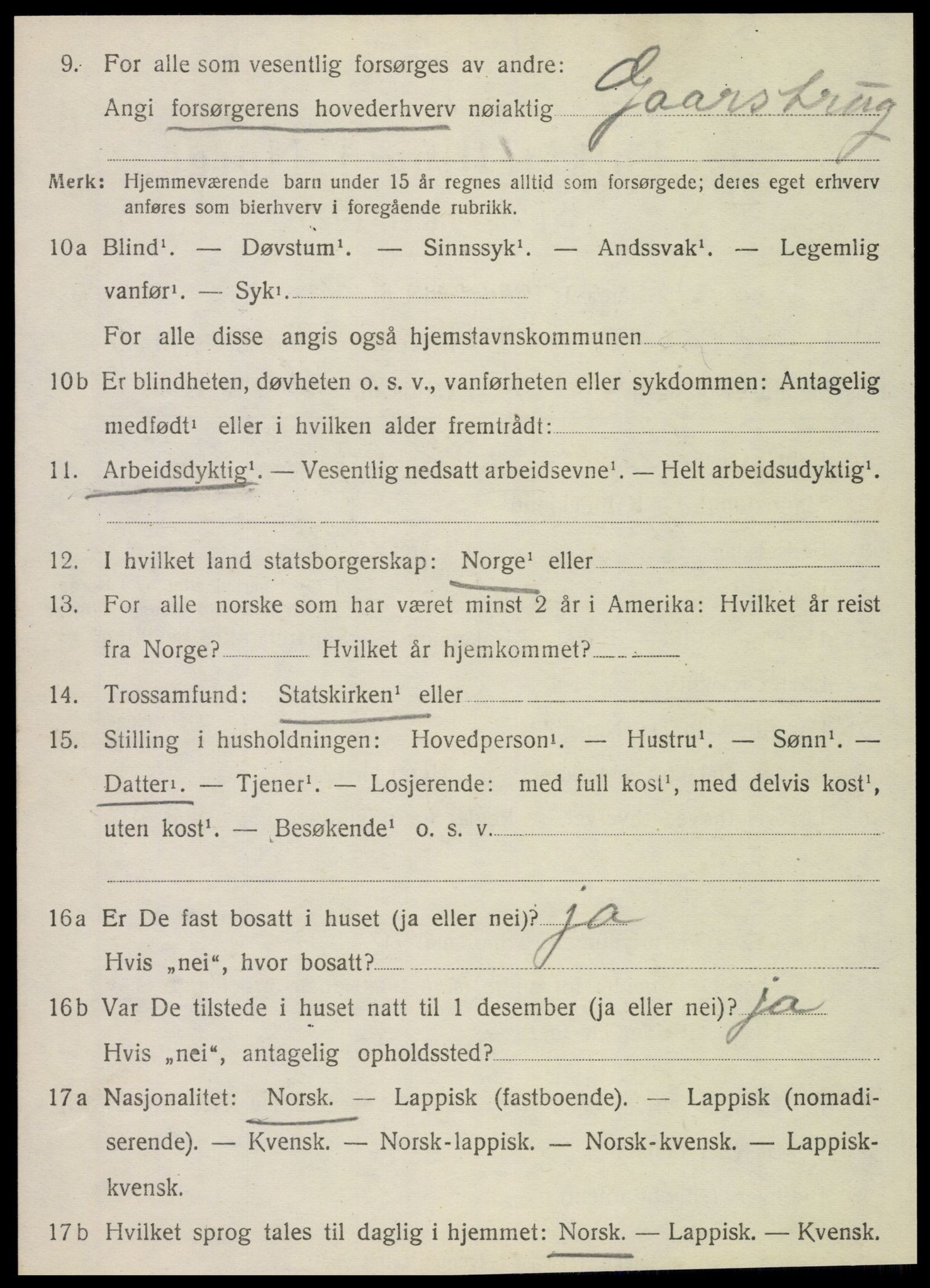 SAT, 1920 census for Leirfjord, 1920, p. 2510