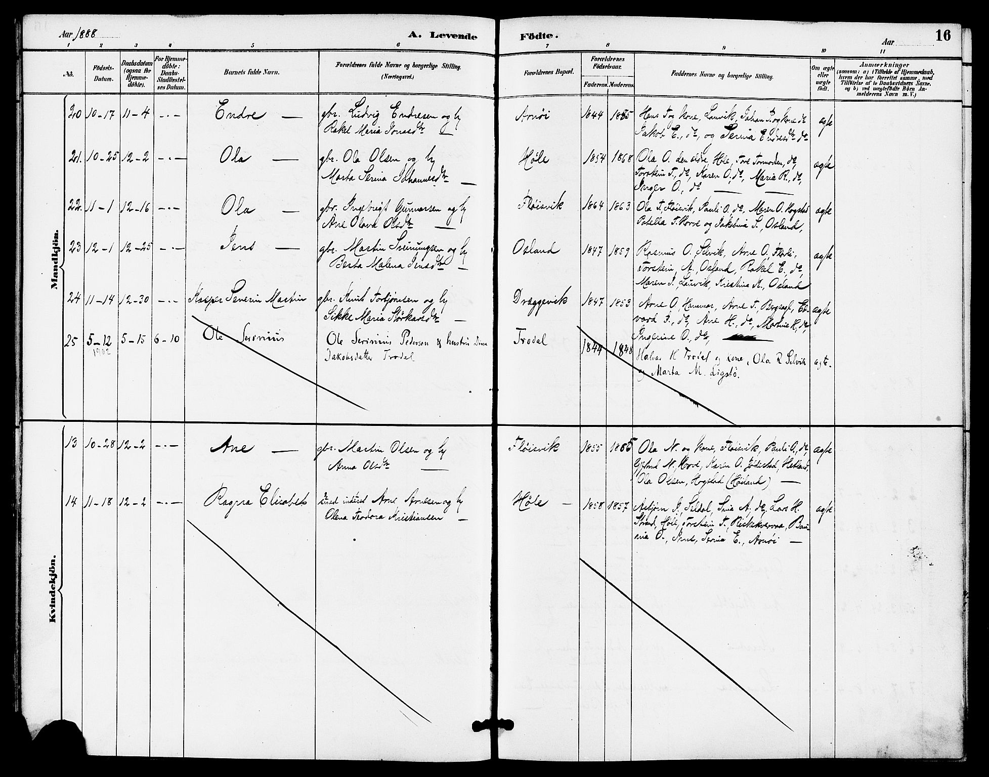 Høgsfjord sokneprestkontor, AV/SAST-A-101624/H/Ha/Haa/L0005: Parish register (official) no. A 5, 1885-1897, p. 16