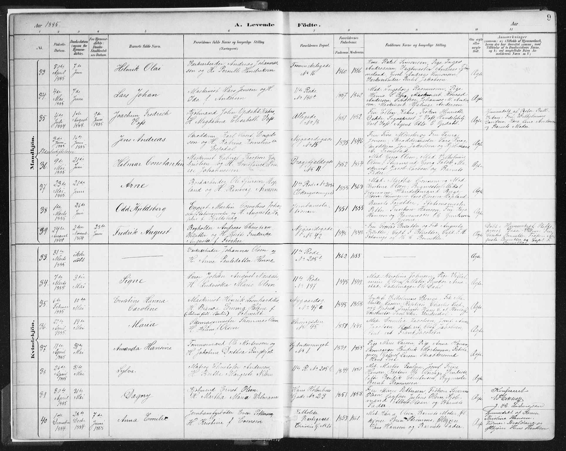 Johanneskirken sokneprestembete, AV/SAB-A-76001/H/Haa/L0001: Parish register (official) no. A 1, 1885-1900, p. 9