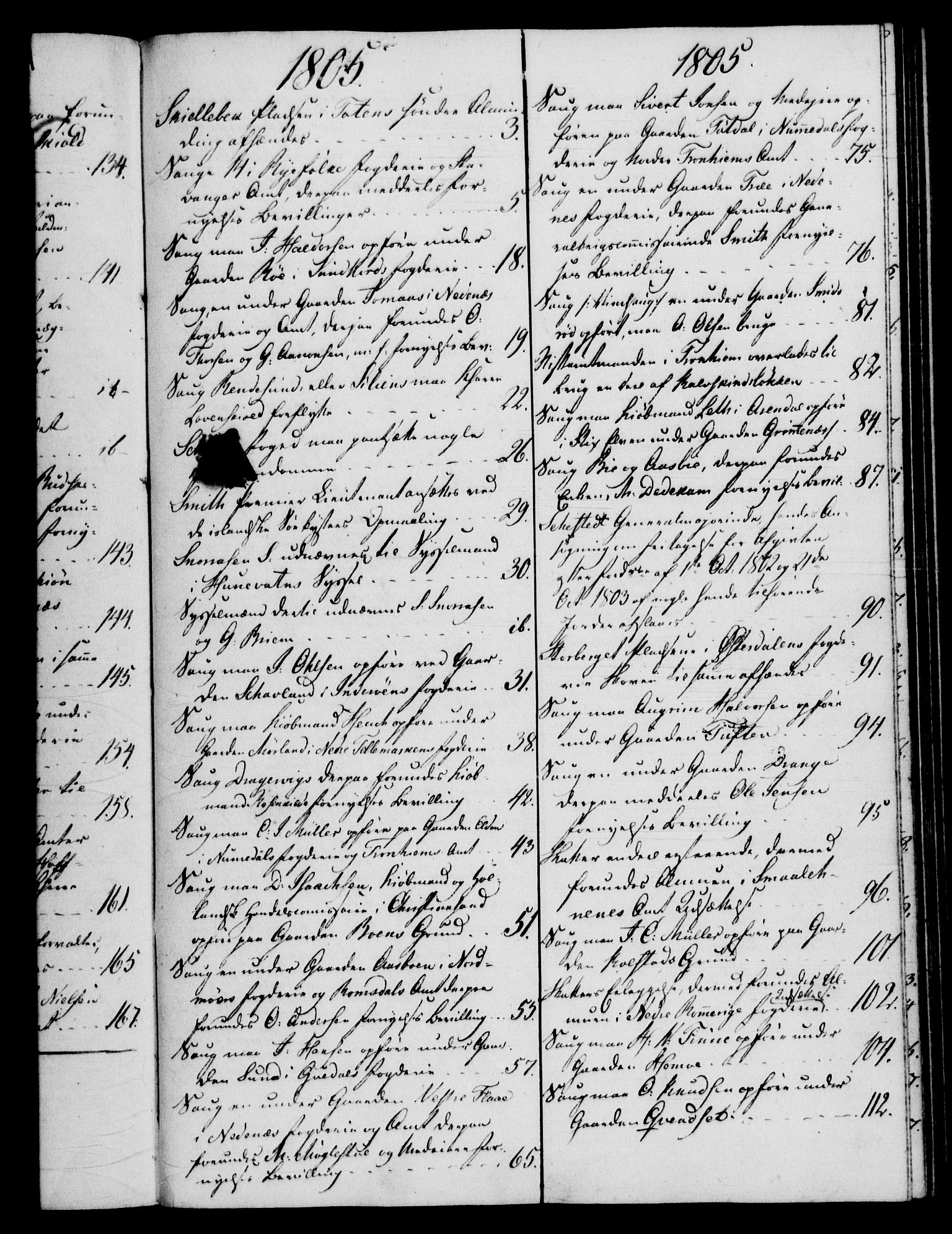 Rentekammeret, Kammerkanselliet, RA/EA-3111/G/Gf/Gfb/L0016: Register til norske relasjons- og resolusjonsprotokoller (merket RK 52.111), 1801-1814, p. 152