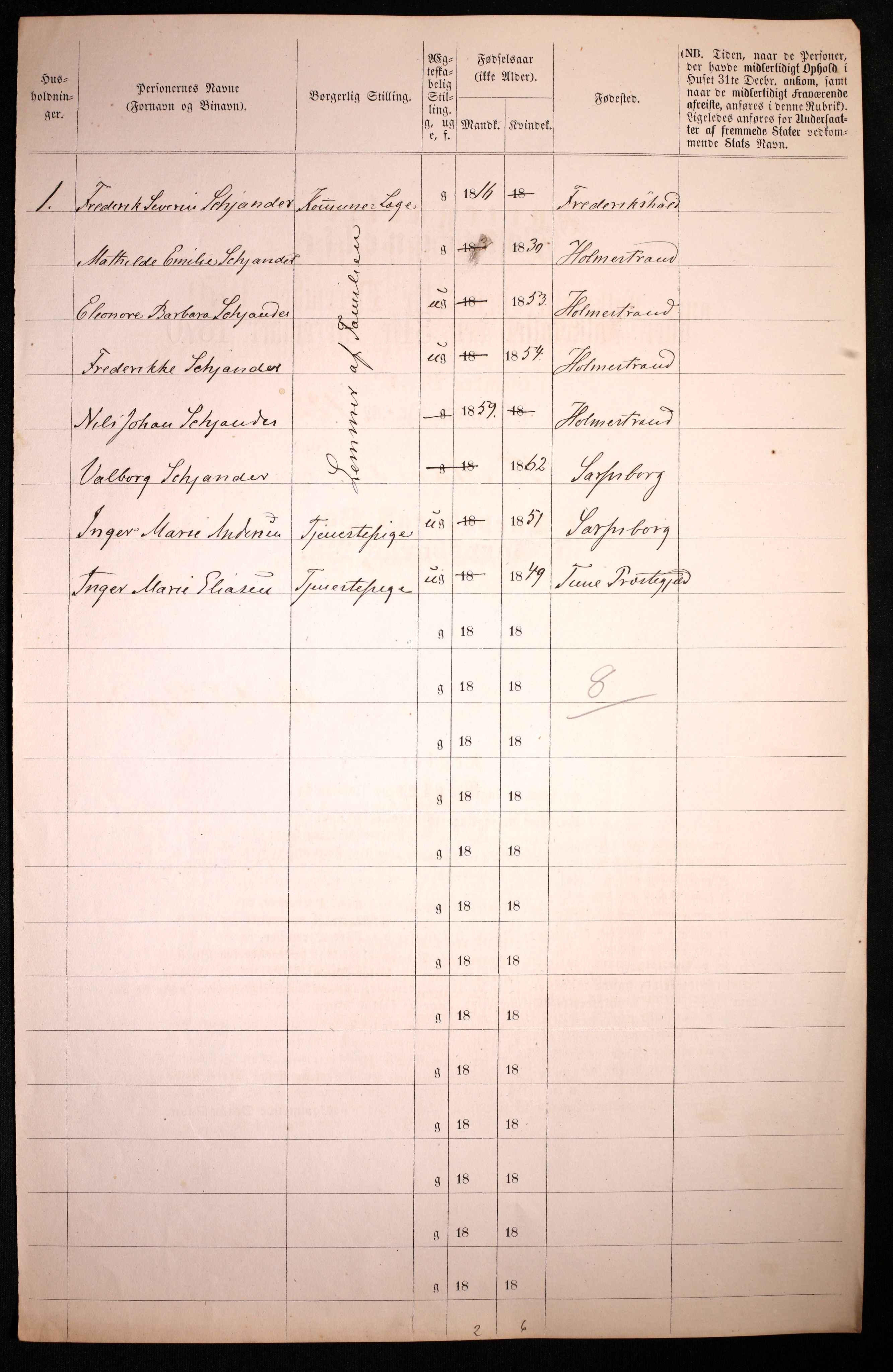 RA, 1870 census for 0102 Sarpsborg, 1870, p. 60