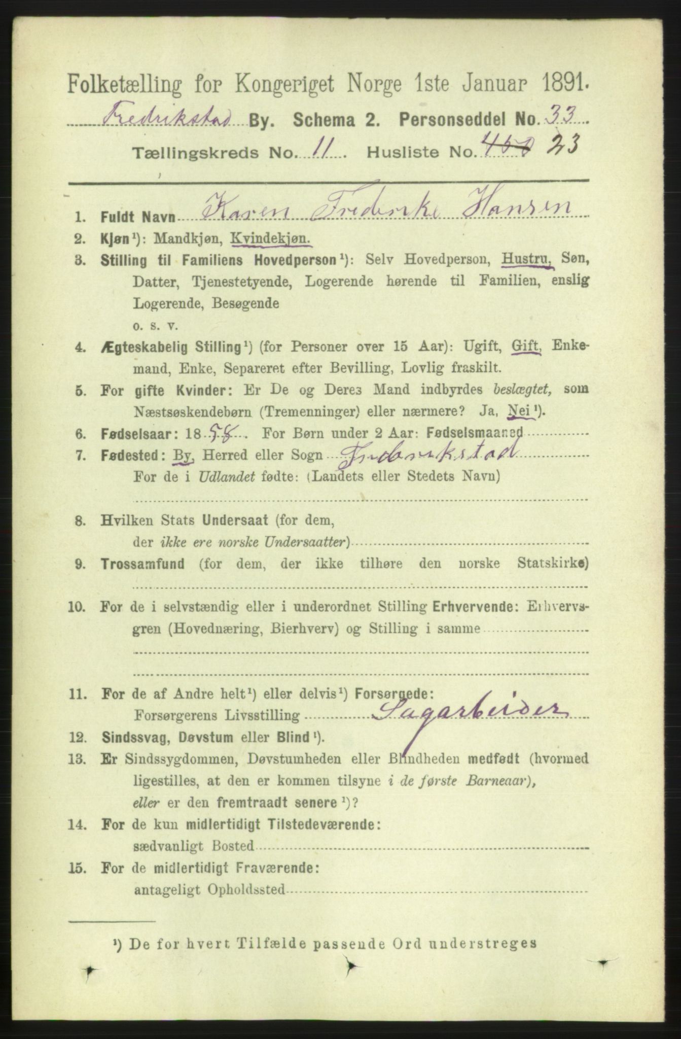 RA, 1891 census for 0103 Fredrikstad, 1891, p. 12819