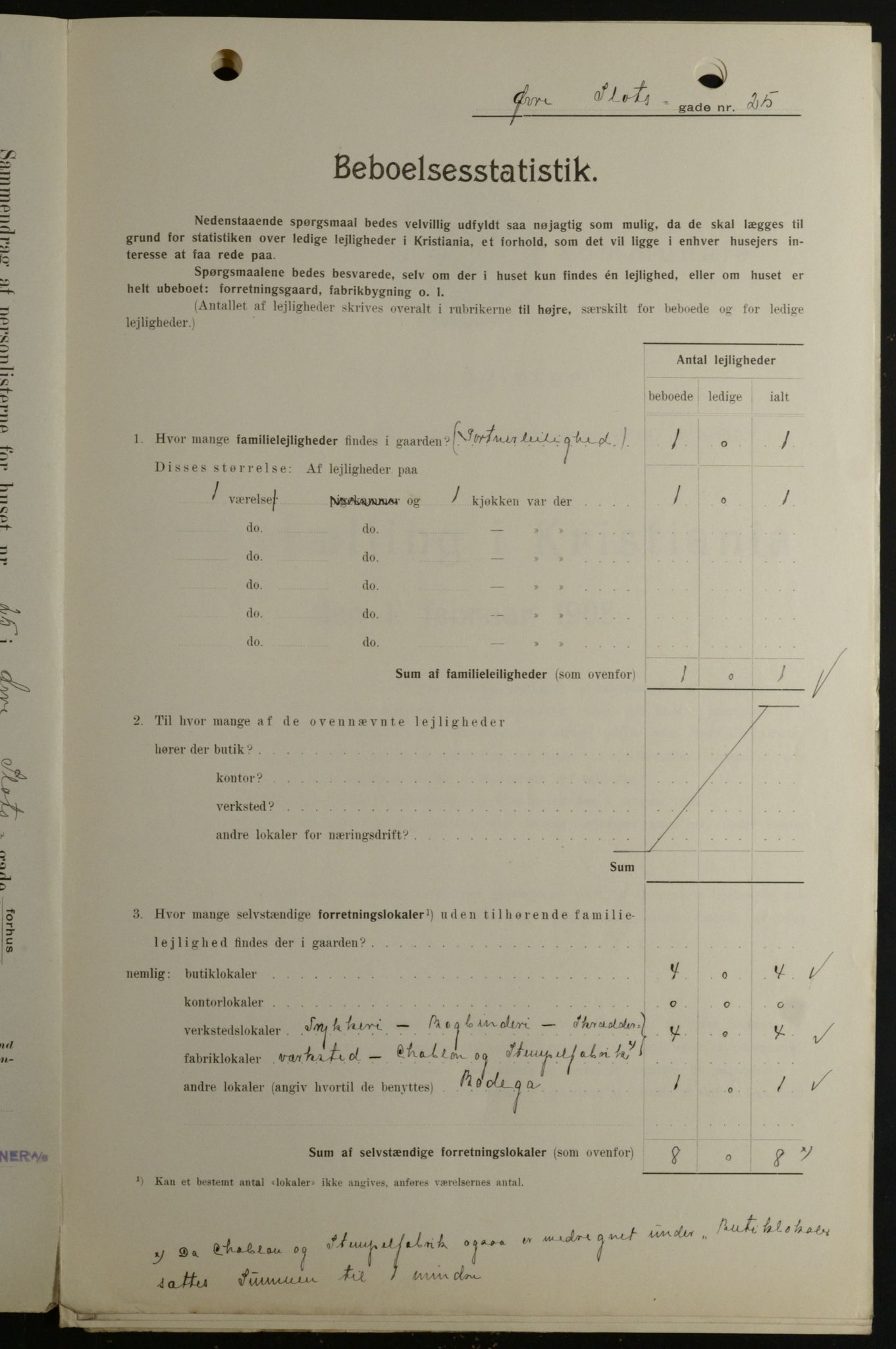 OBA, Municipal Census 1908 for Kristiania, 1908, p. 116725