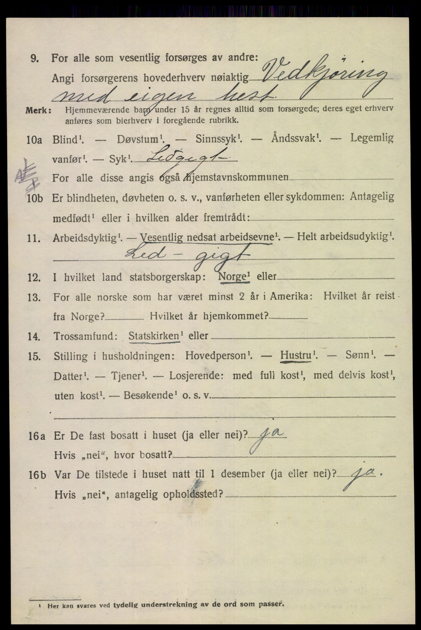 SAK, 1920 census for Tveit, 1920, p. 3495
