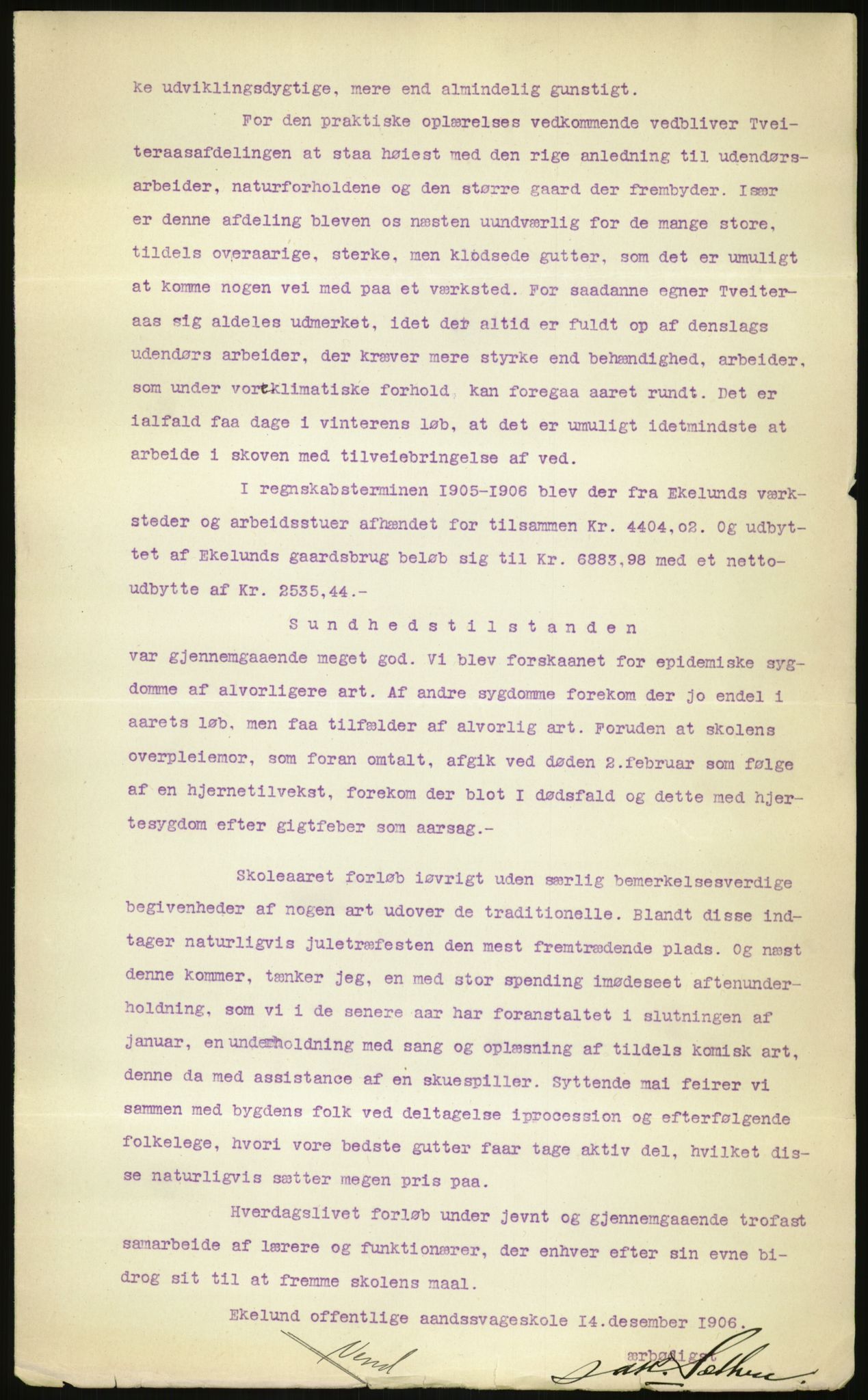 Kirke- og undervisningsdepartementet, 1. skolekontor D, RA/S-1021/F/Fh/Fhr/L0098: Eikelund off. skole for evneveike, 1897-1947, p. 1108