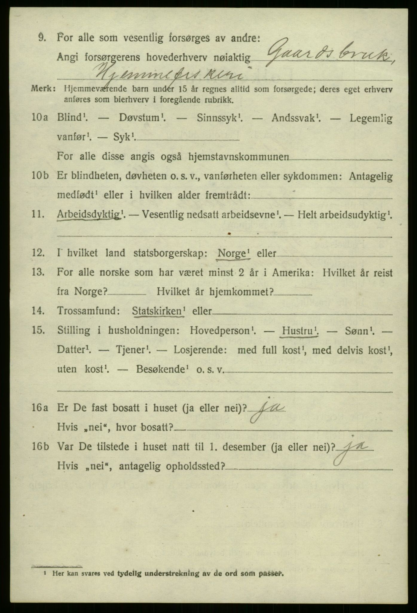 SAB, 1920 census for Selje, 1920, p. 4320