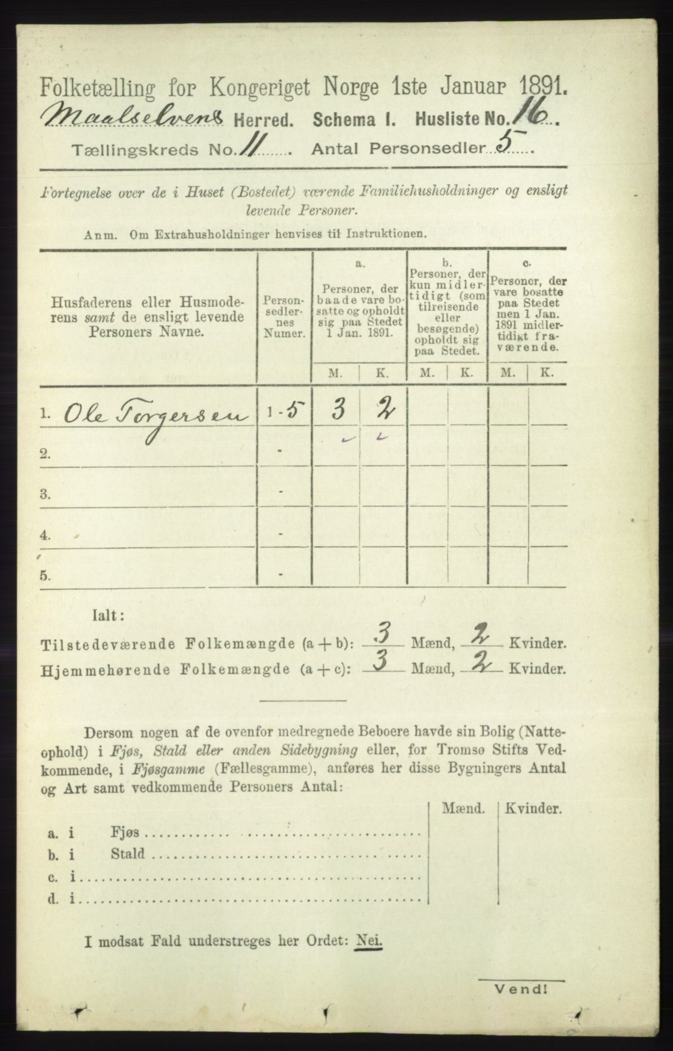 RA, 1891 census for 1924 Målselv, 1891, p. 3207