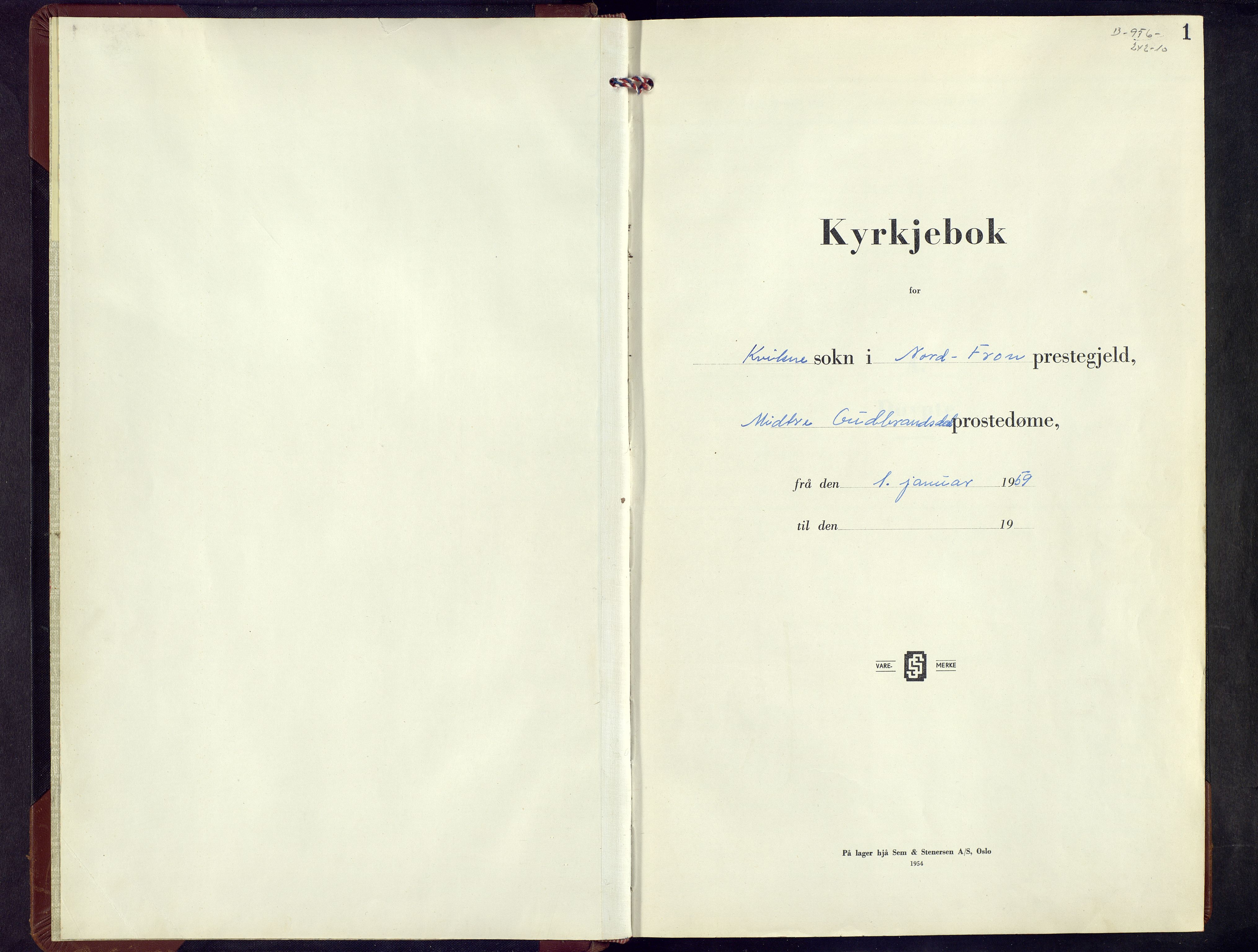 Nord-Fron prestekontor, SAH/PREST-080/H/Ha/Hab/L0012: Parish register (copy) no. 12, 1959-1974, p. 1