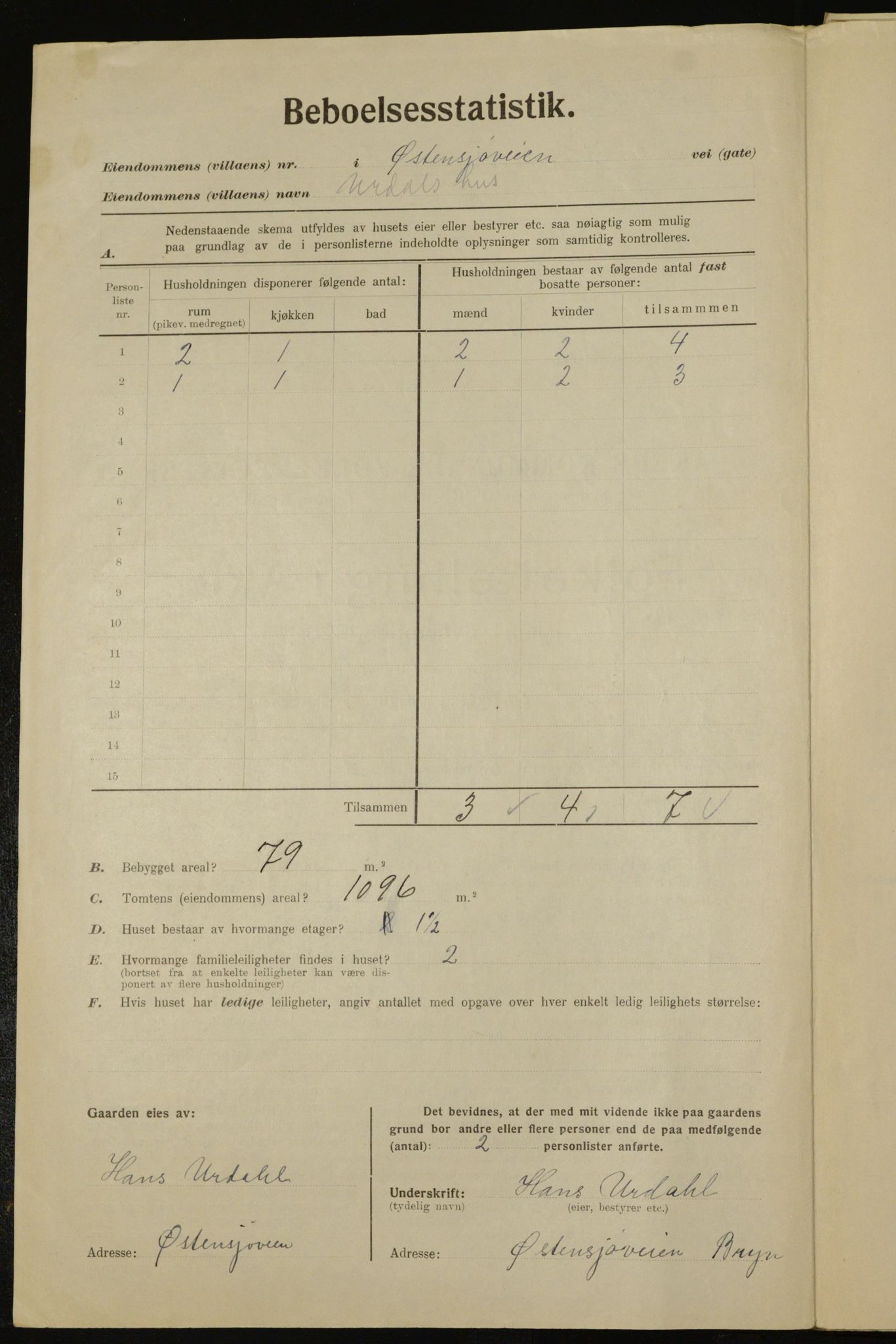 , Municipal Census 1923 for Aker, 1923, p. 36028