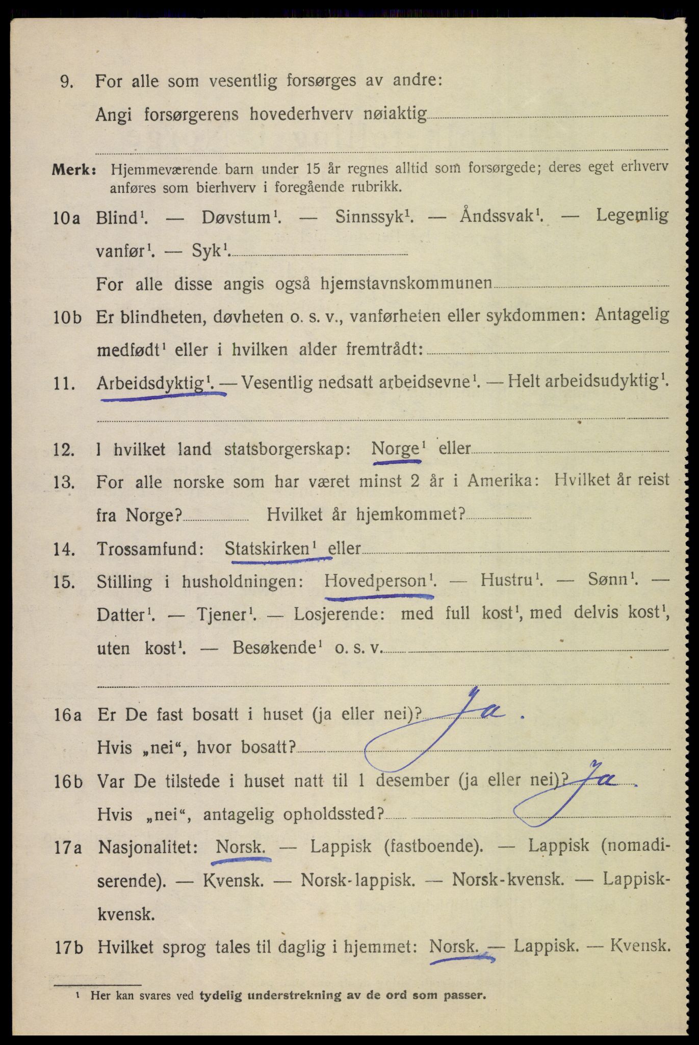 SAT, 1920 census for Beiarn, 1920, p. 2855