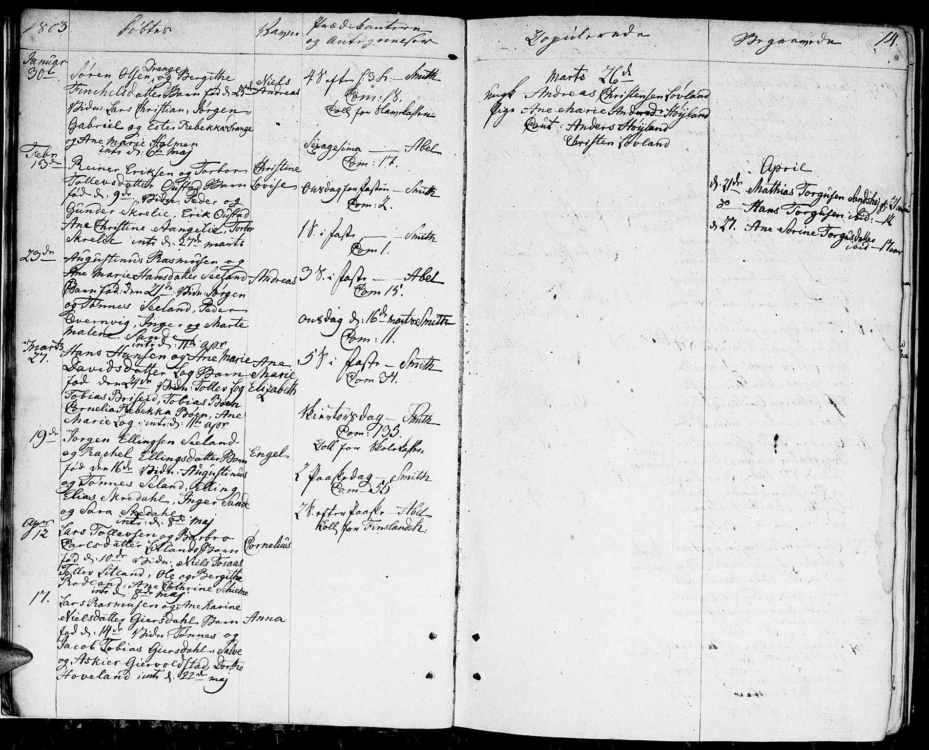 Herad sokneprestkontor, AV/SAK-1111-0018/F/Fa/Faa/L0002: Parish register (official) no. A 2, 1800-1815, p. 14