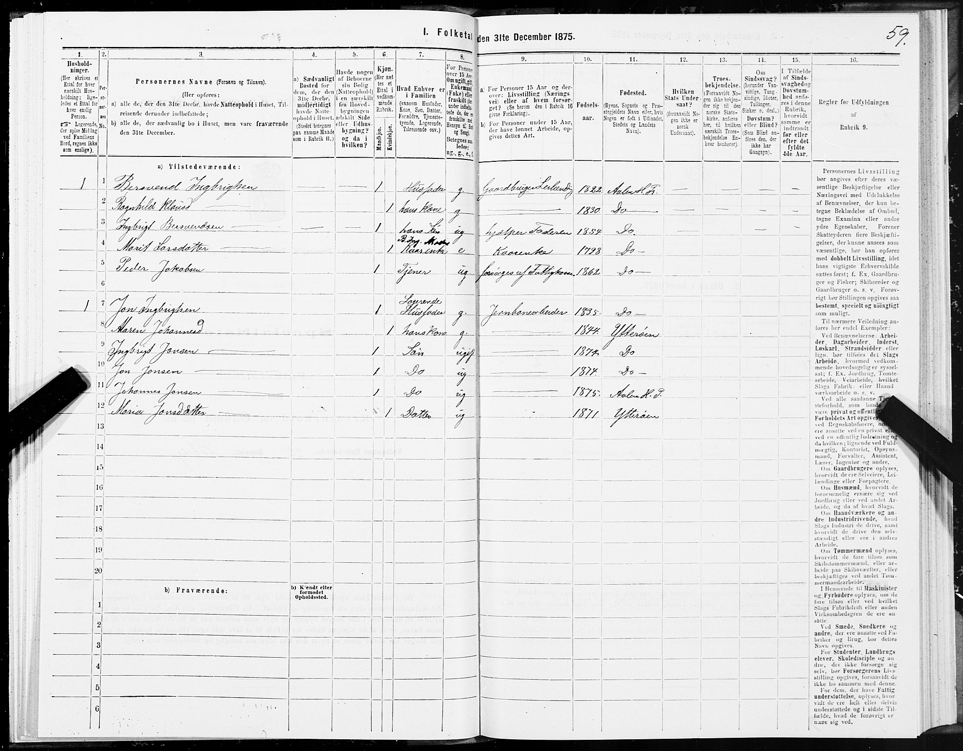 SAT, 1875 census for 1645P Haltdalen, 1875, p. 4059