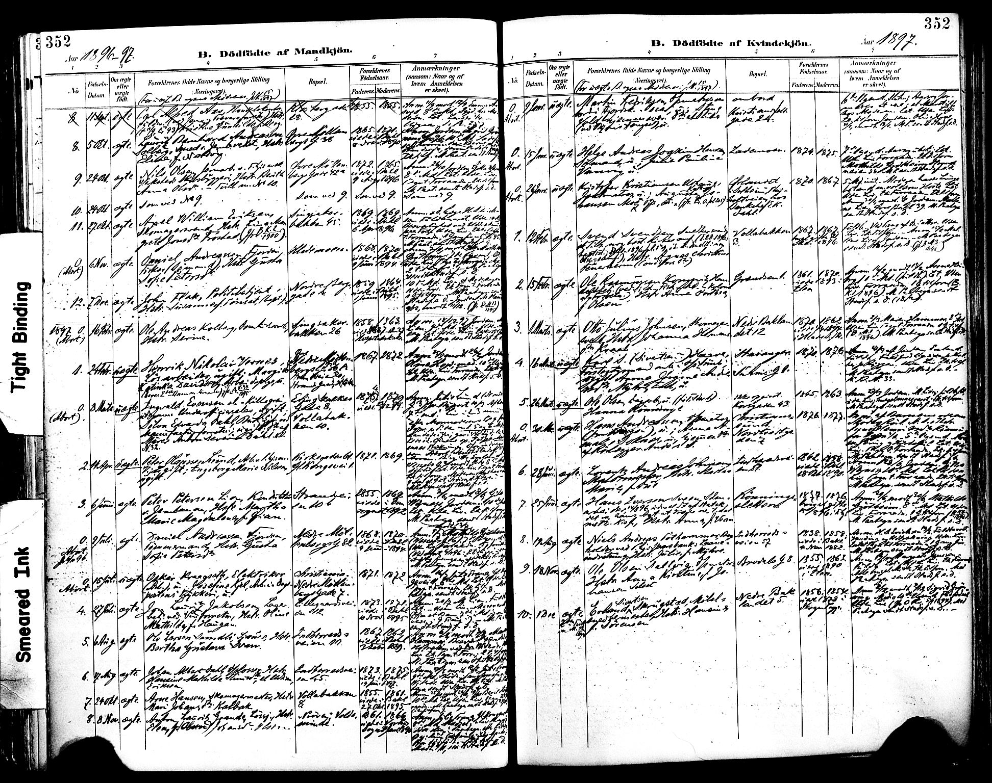 Ministerialprotokoller, klokkerbøker og fødselsregistre - Sør-Trøndelag, SAT/A-1456/604/L0197: Parish register (official) no. 604A18, 1893-1900, p. 352