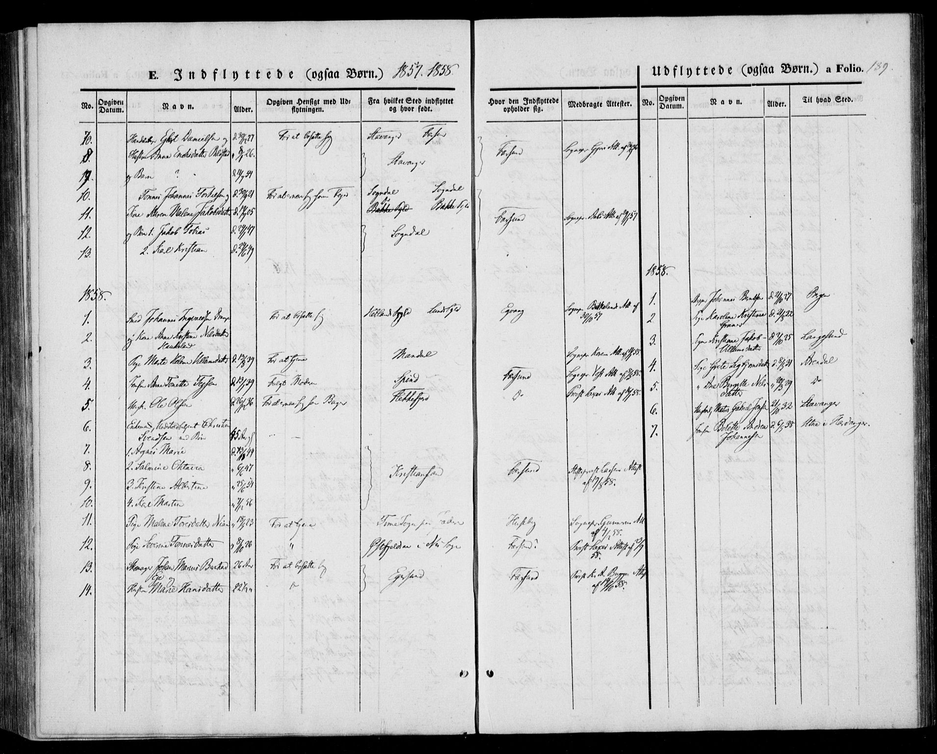 Farsund sokneprestkontor, AV/SAK-1111-0009/F/Fa/L0004: Parish register (official) no. A 4, 1847-1863, p. 189