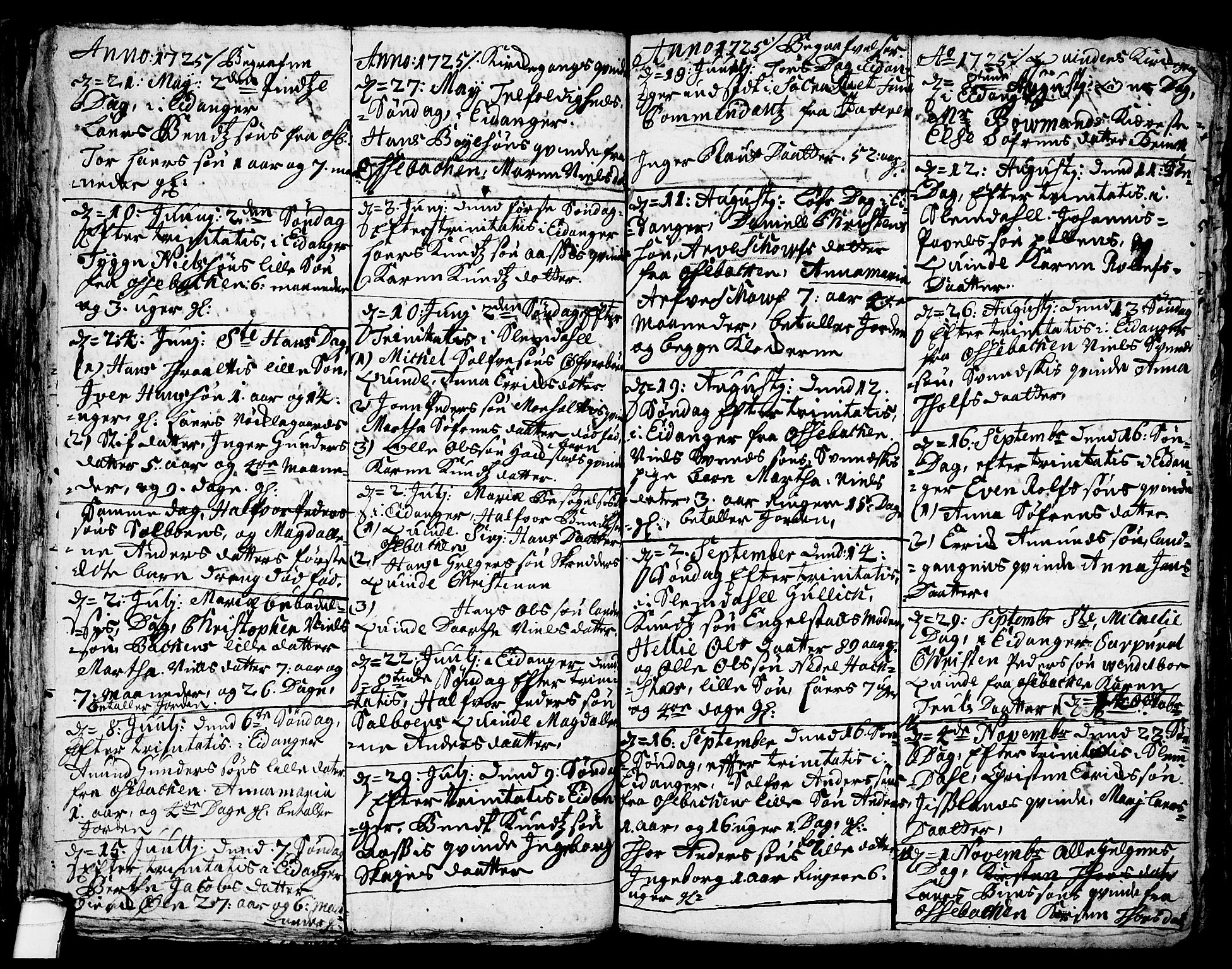 Eidanger kirkebøker, AV/SAKO-A-261/F/Fa/L0003: Parish register (official) no. 3, 1719-1732